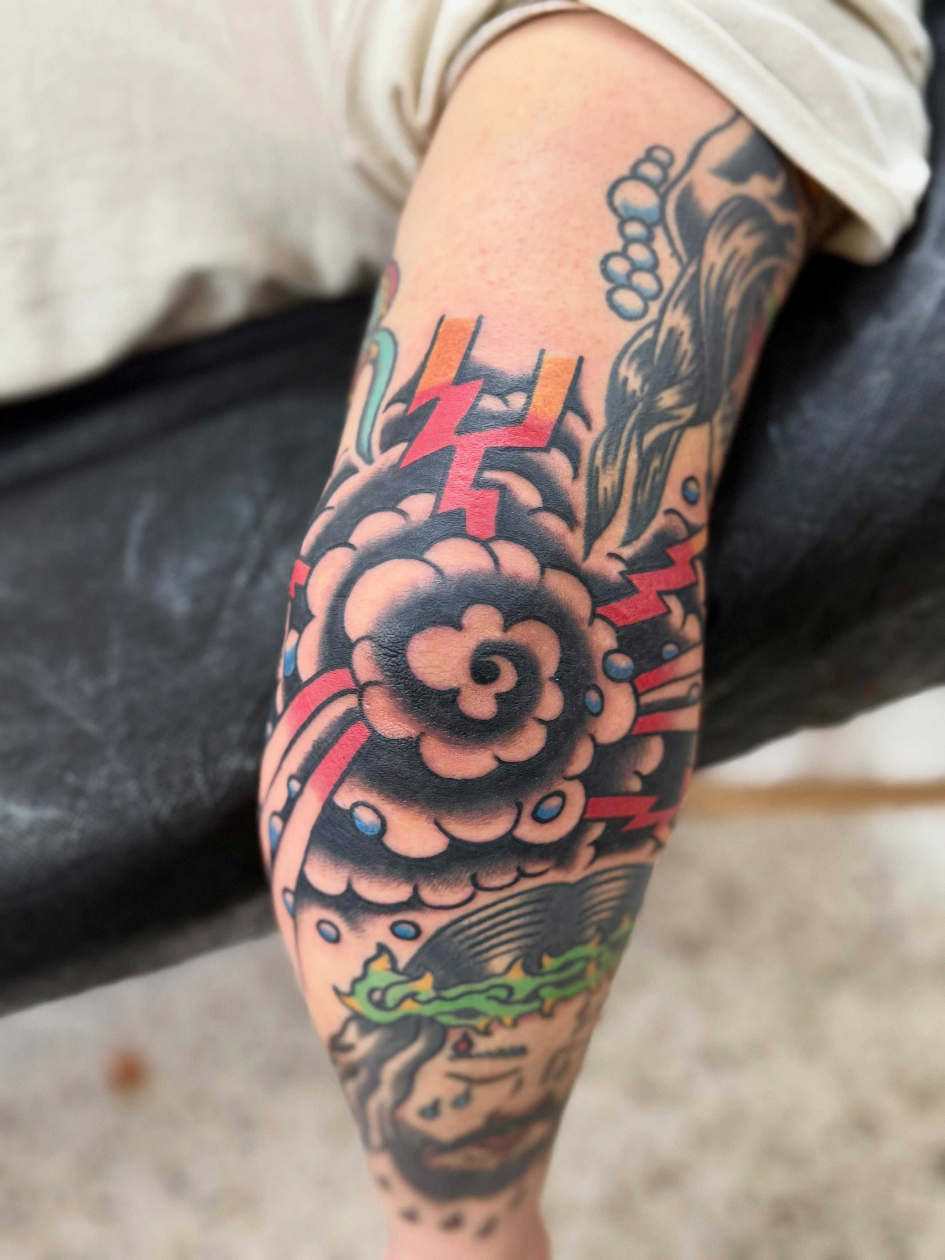 Tattoo by @babydave_tattoos — american_traditional, dotwork