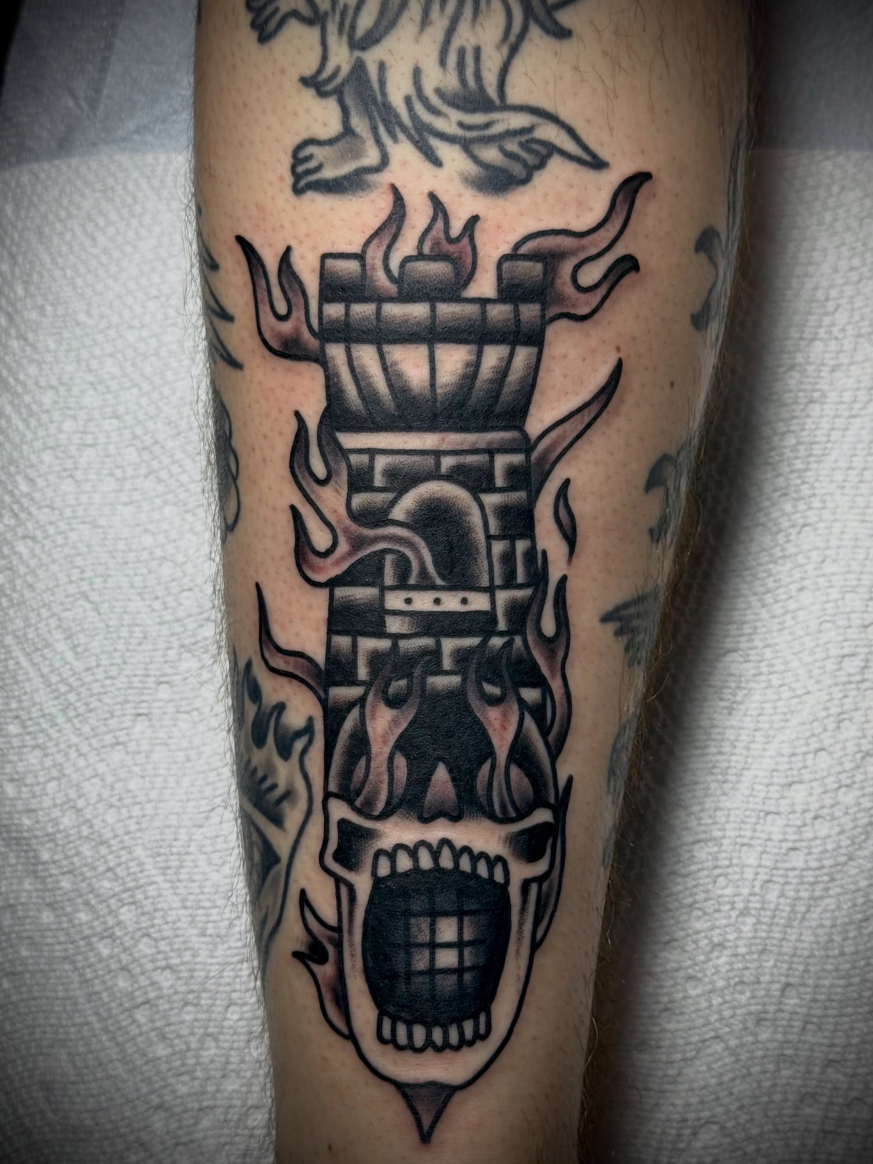 Tattoo by @chuckderek_ — american_traditional, black_and_grey