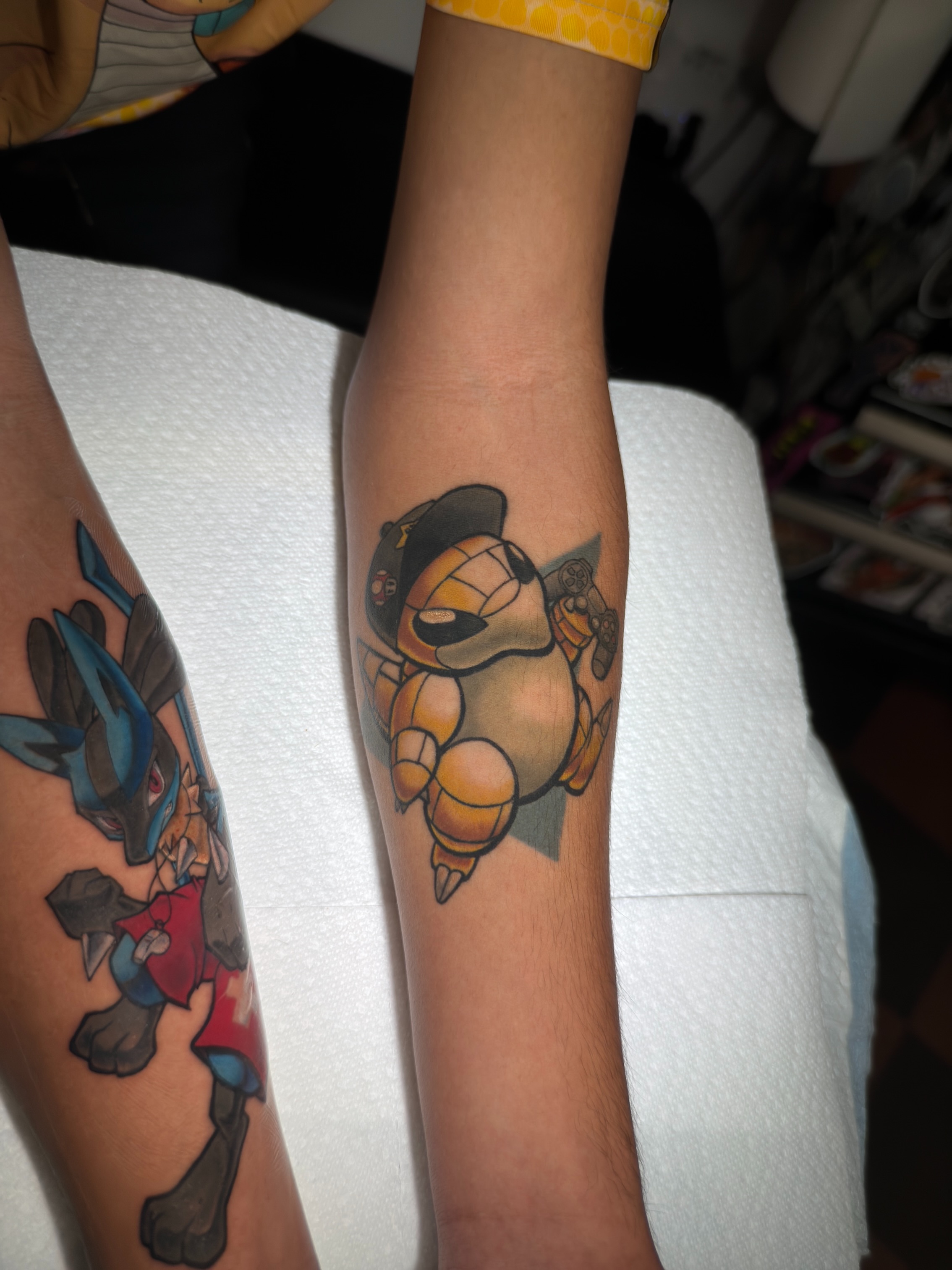 Turtle robot new school tattoo on the forearm by Tracci King