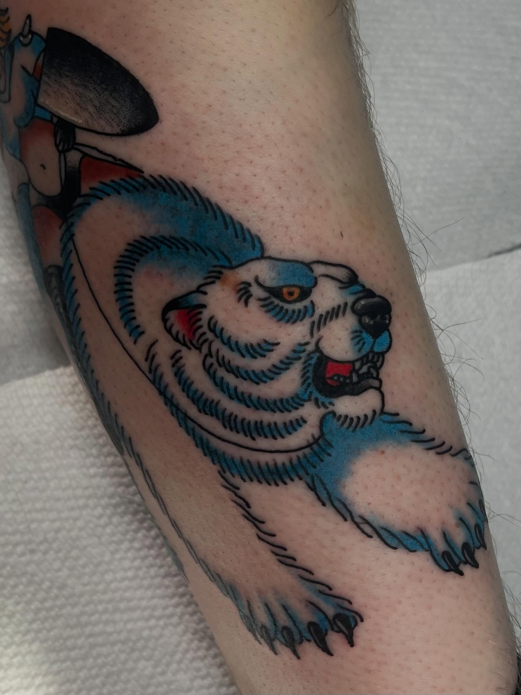 Bear American traditional tattoo on the forearm by ＊jaela＊ohio tattoo artist＊