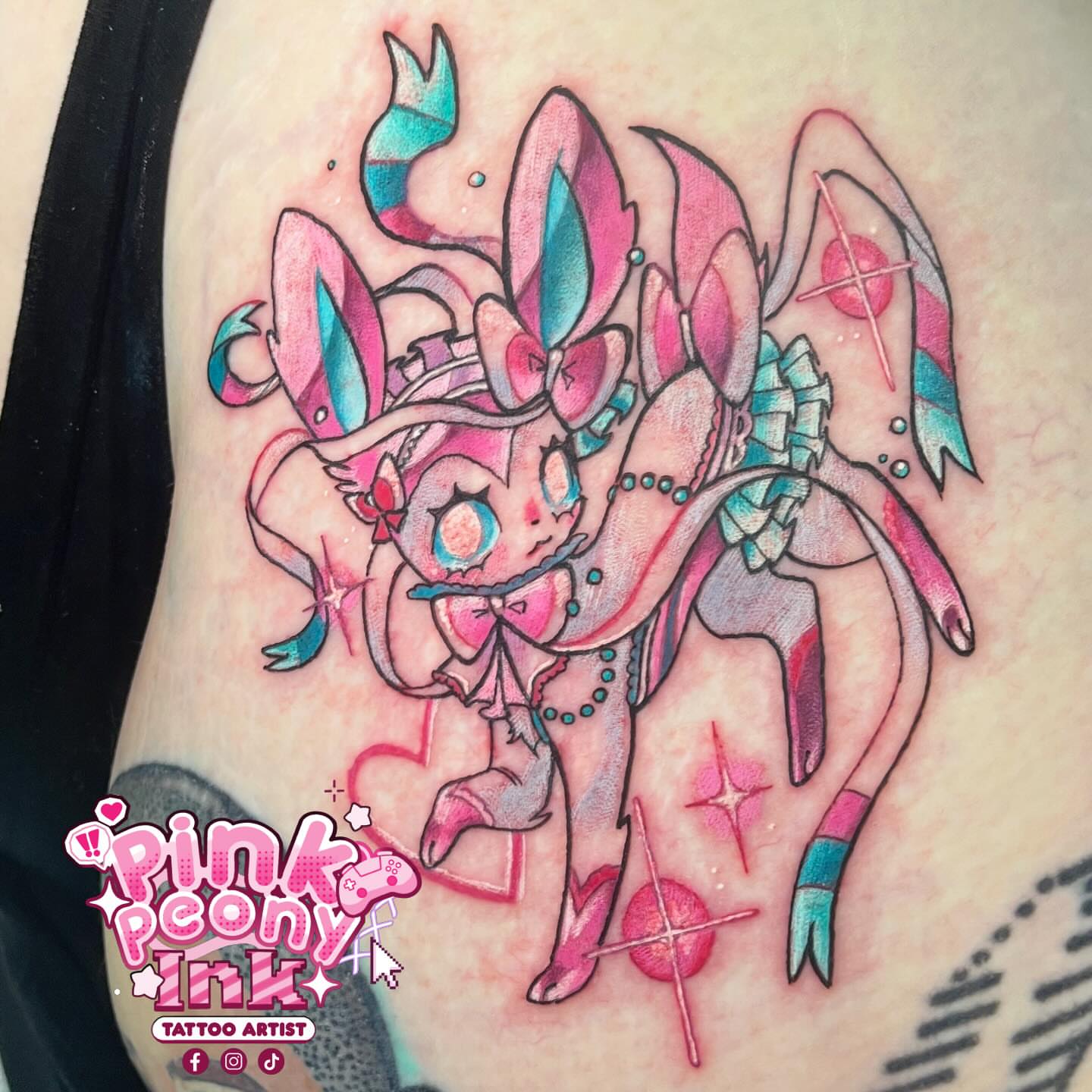 Tattoo by @pinkpeonyink — new_school, anime