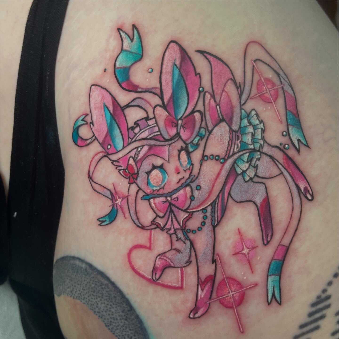 Tattoo by @pinkpeonyink — anime, illustrative