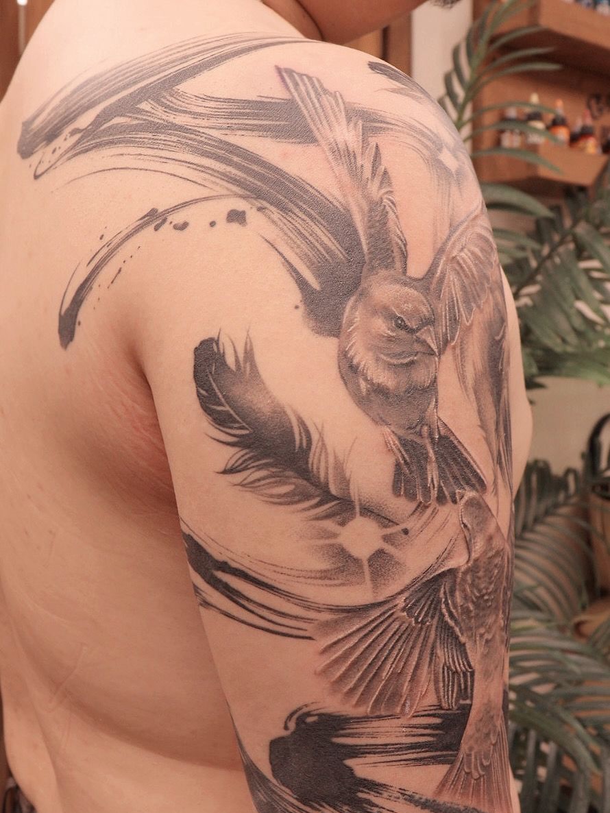 Tattoo by @irislamht — black_and_grey, realism
