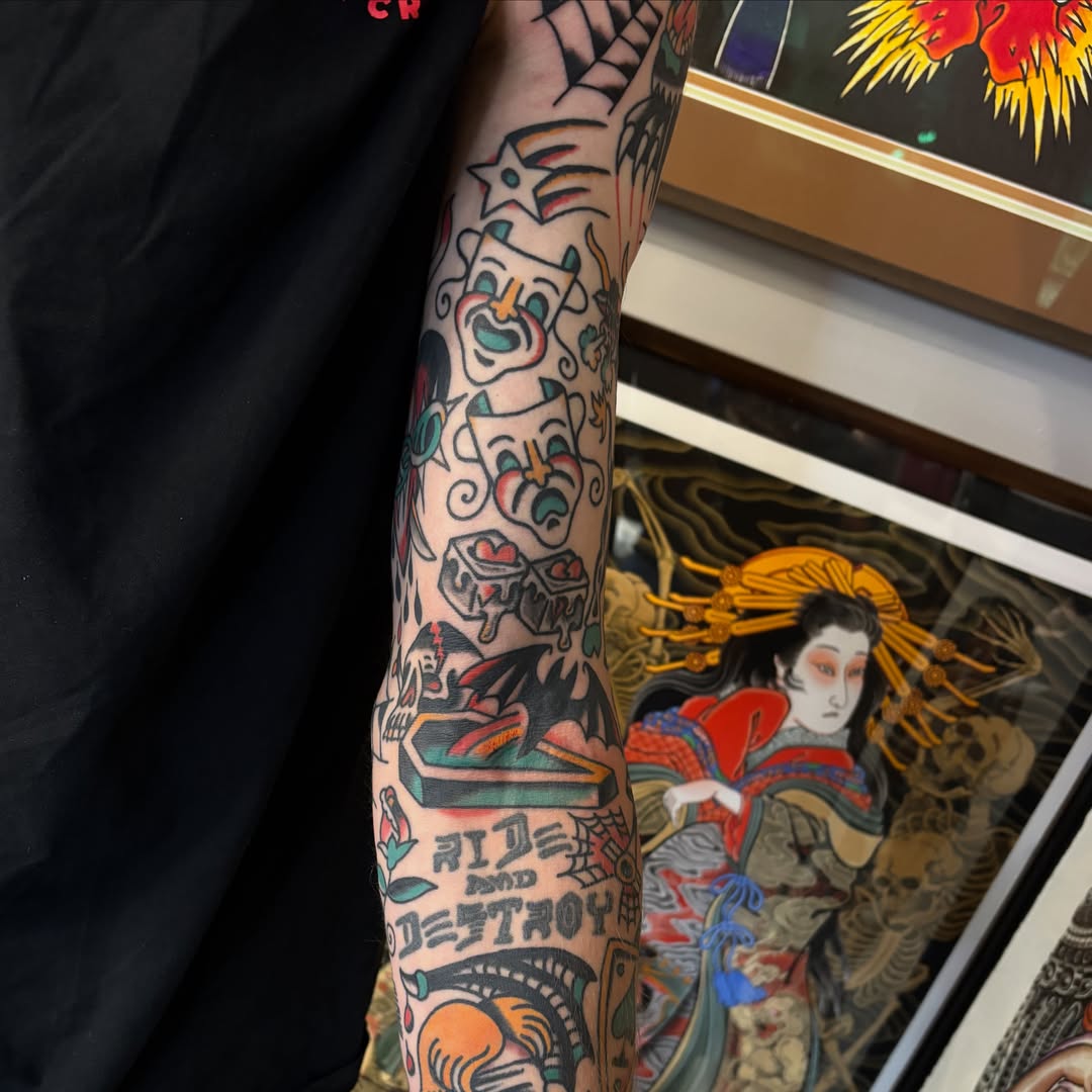 Tattoo by @foreversadaustin — american_traditional, dotwork