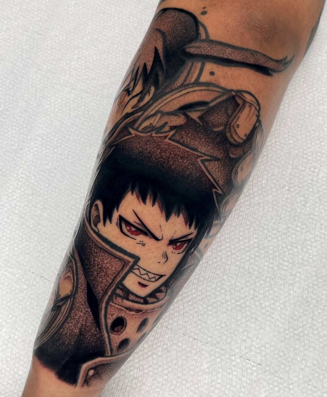 Tattoo by @a.v.tattoos — anime, dotwork