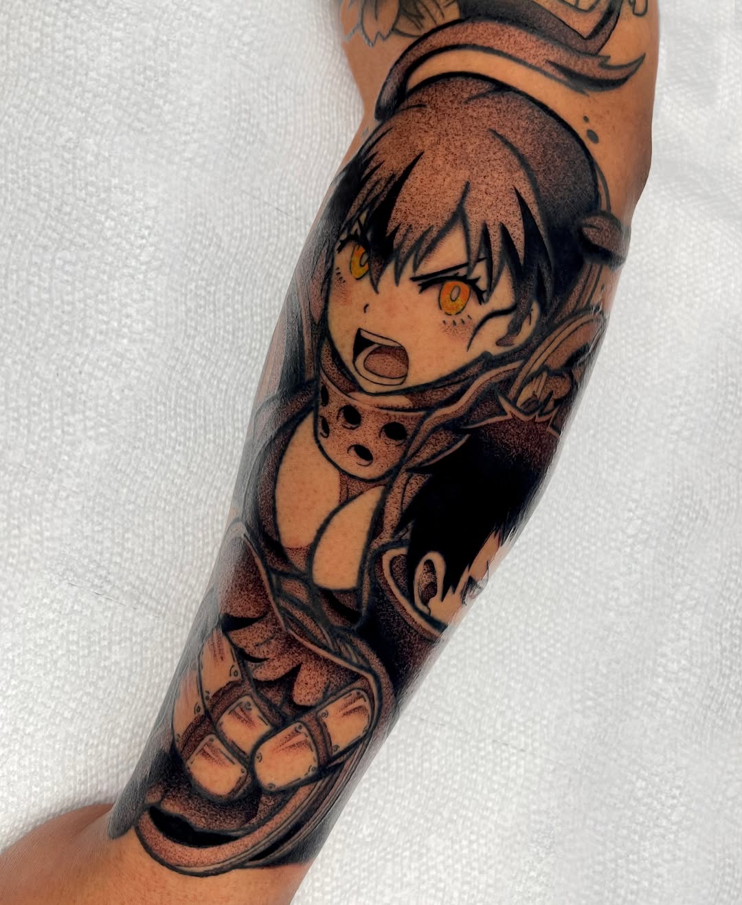 Tattoo by @a.v.tattoos — anime, dotwork