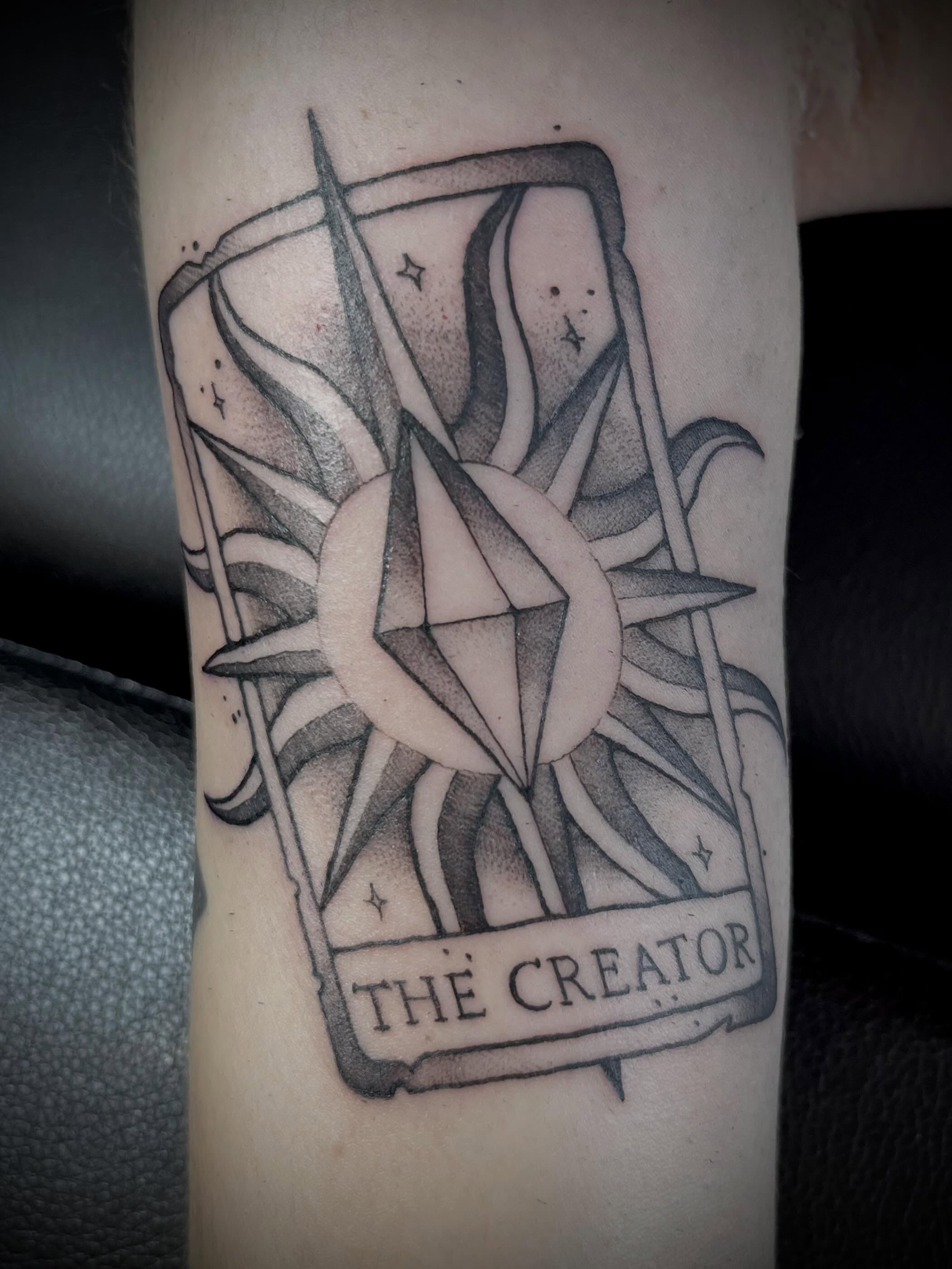 Tattoo by @audreywallacetattoo — dotwork, geometric