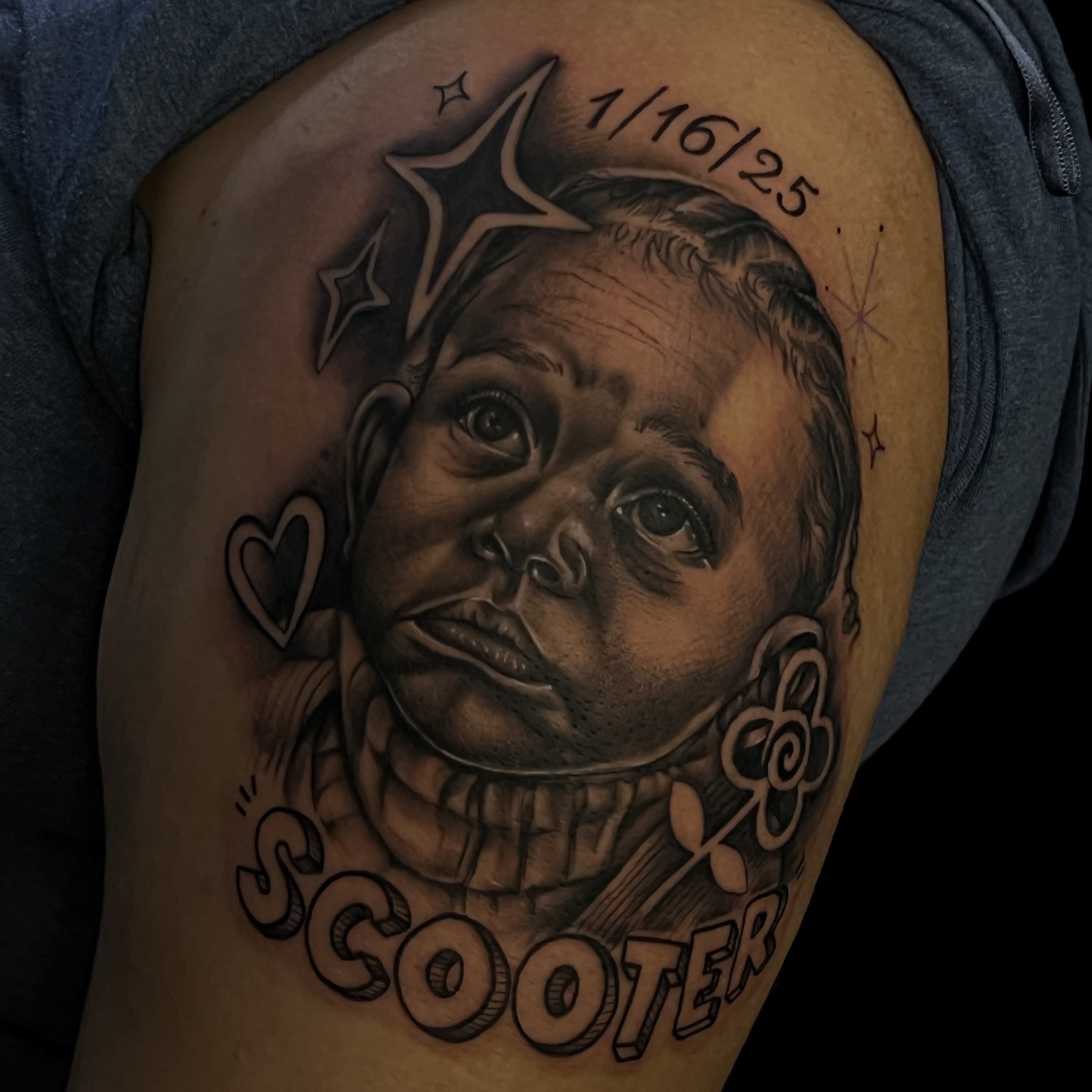 Tattoo by @redinkdtattoos — realism, black_and_grey