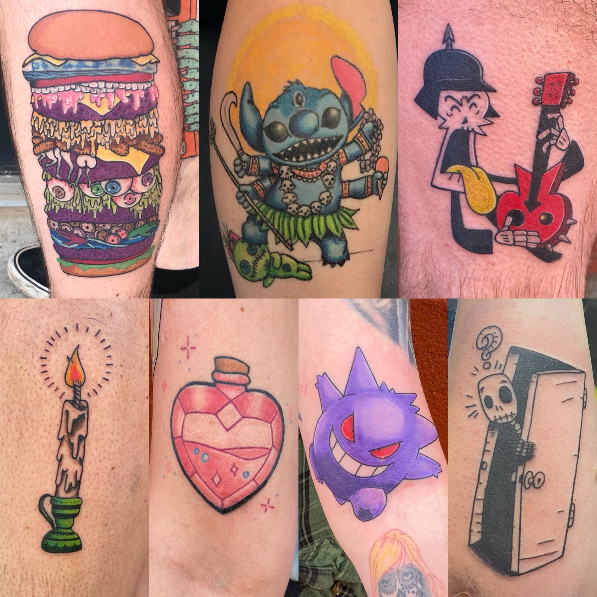 Burger American traditional tattoo on the upper arm by Destinee DeFriece
