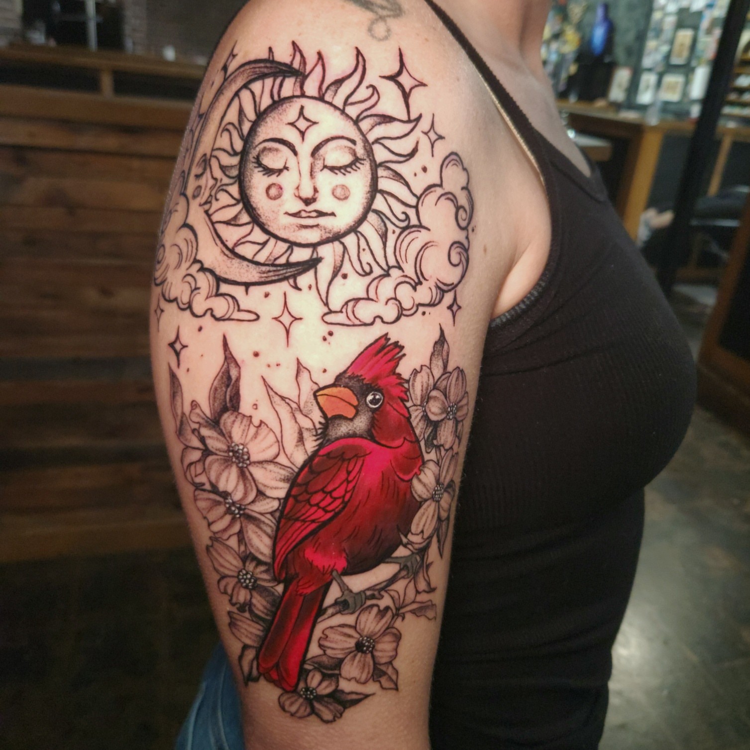 Tattoo by @sunnydtattoos — american_traditional, dotwork