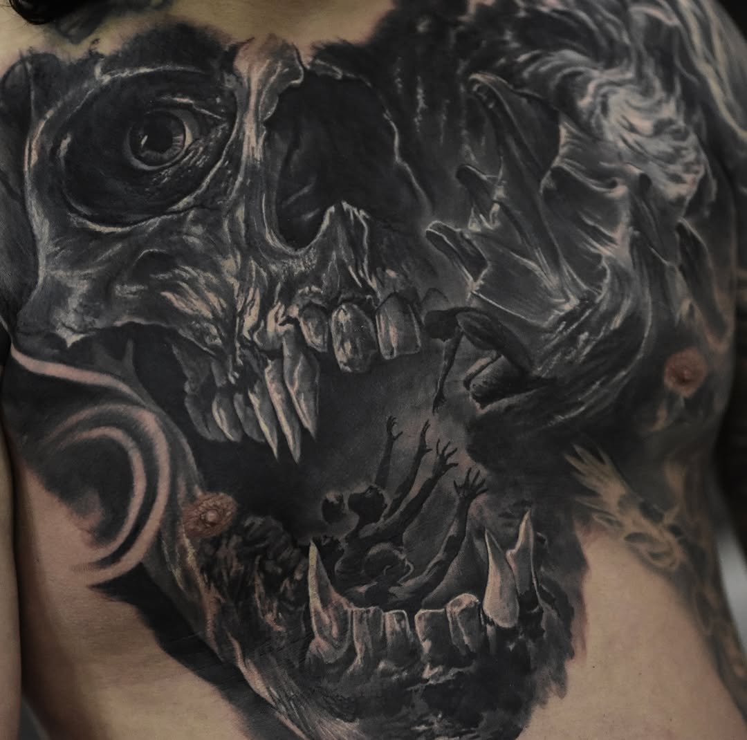 Tattoo work at Fort Wayne Tattoo Convention 2026