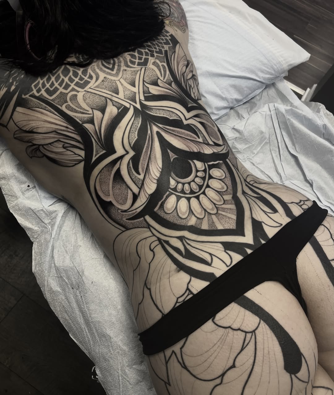 Tattoo by @finelineperception — dotwork, black_and_grey