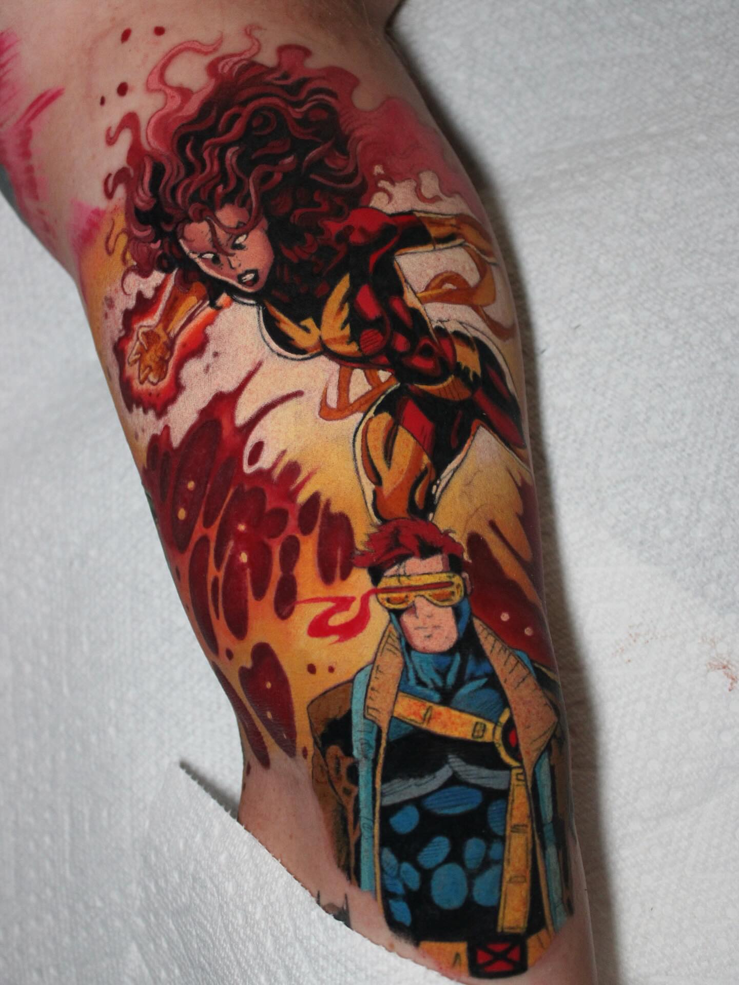X-Men characters dotwork tattoo on the forearm by πΆππ πΎππππππ