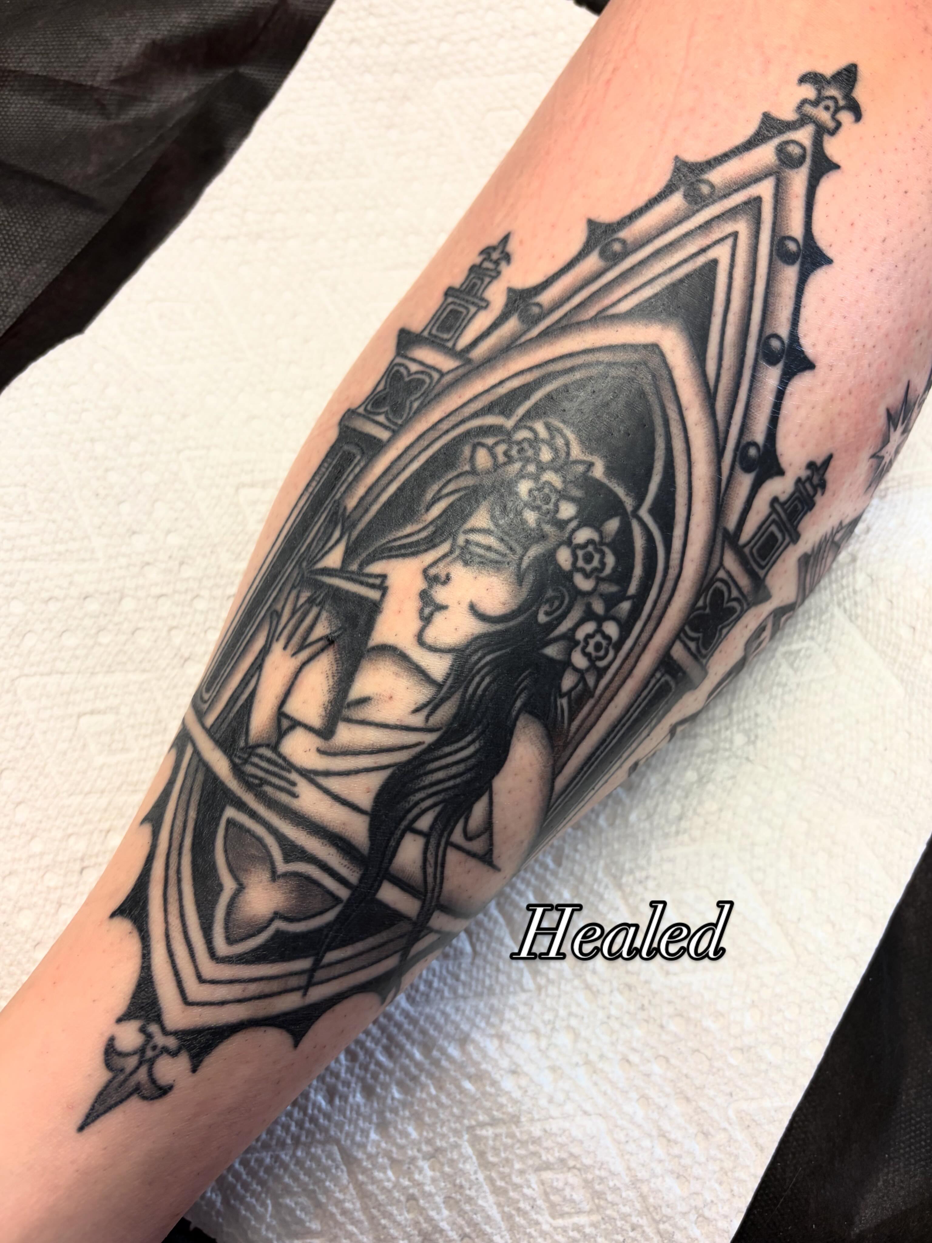 Tattoo by @klaaane — black_and_grey