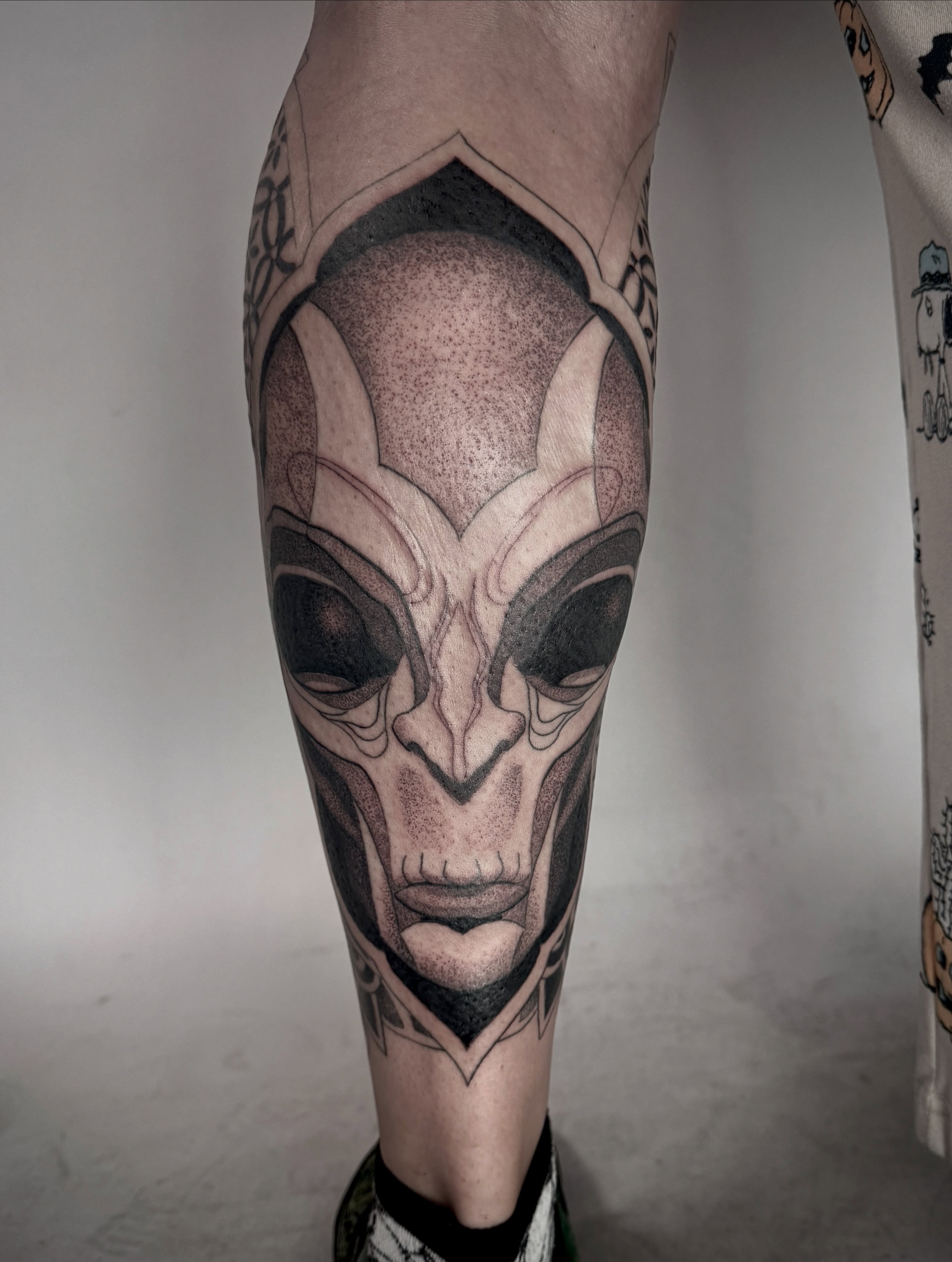 Tattoo by @ghostriverart — dotwork, geometric