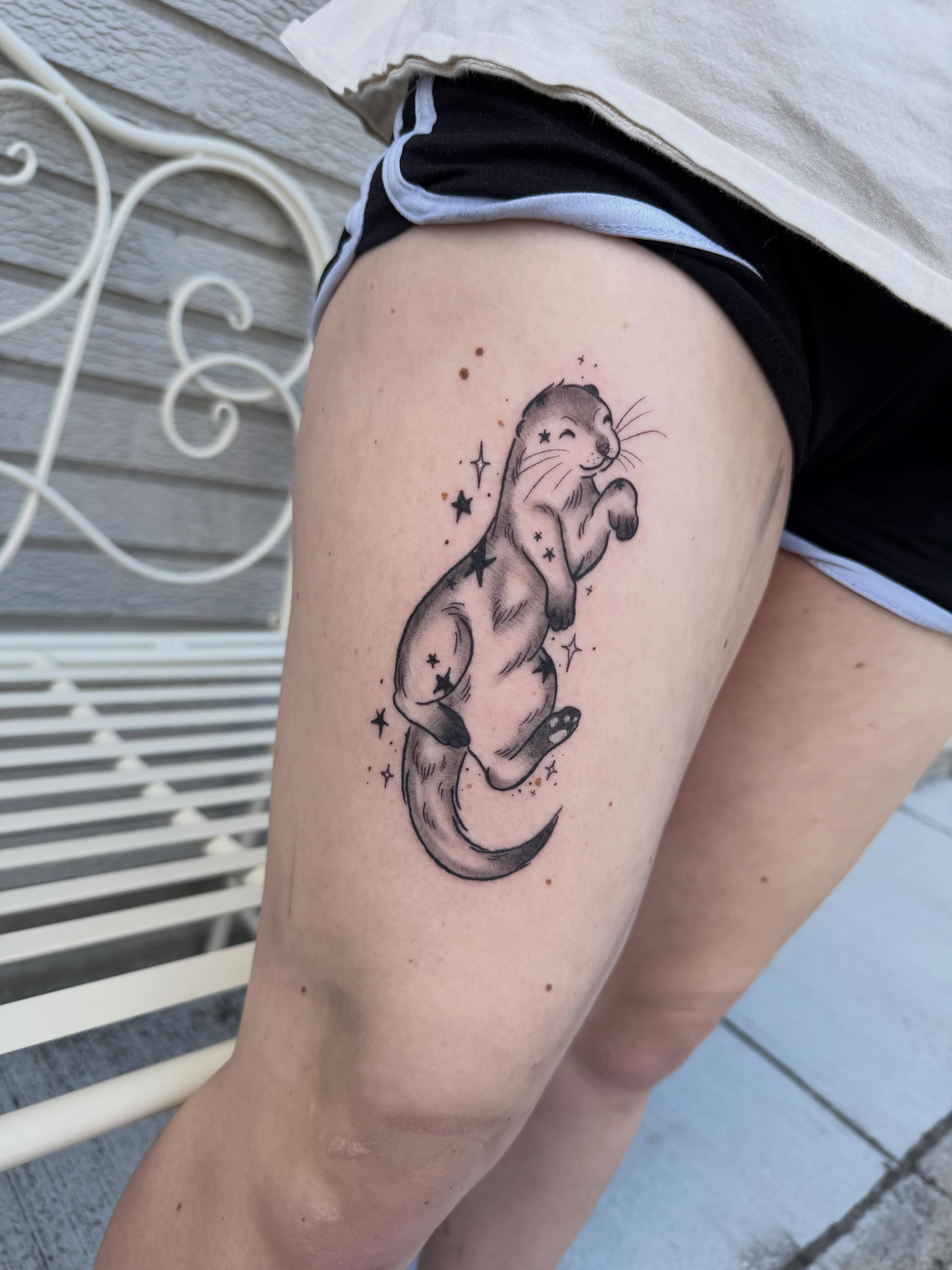 Tattoo by @feralfawntattoo — dotwork
