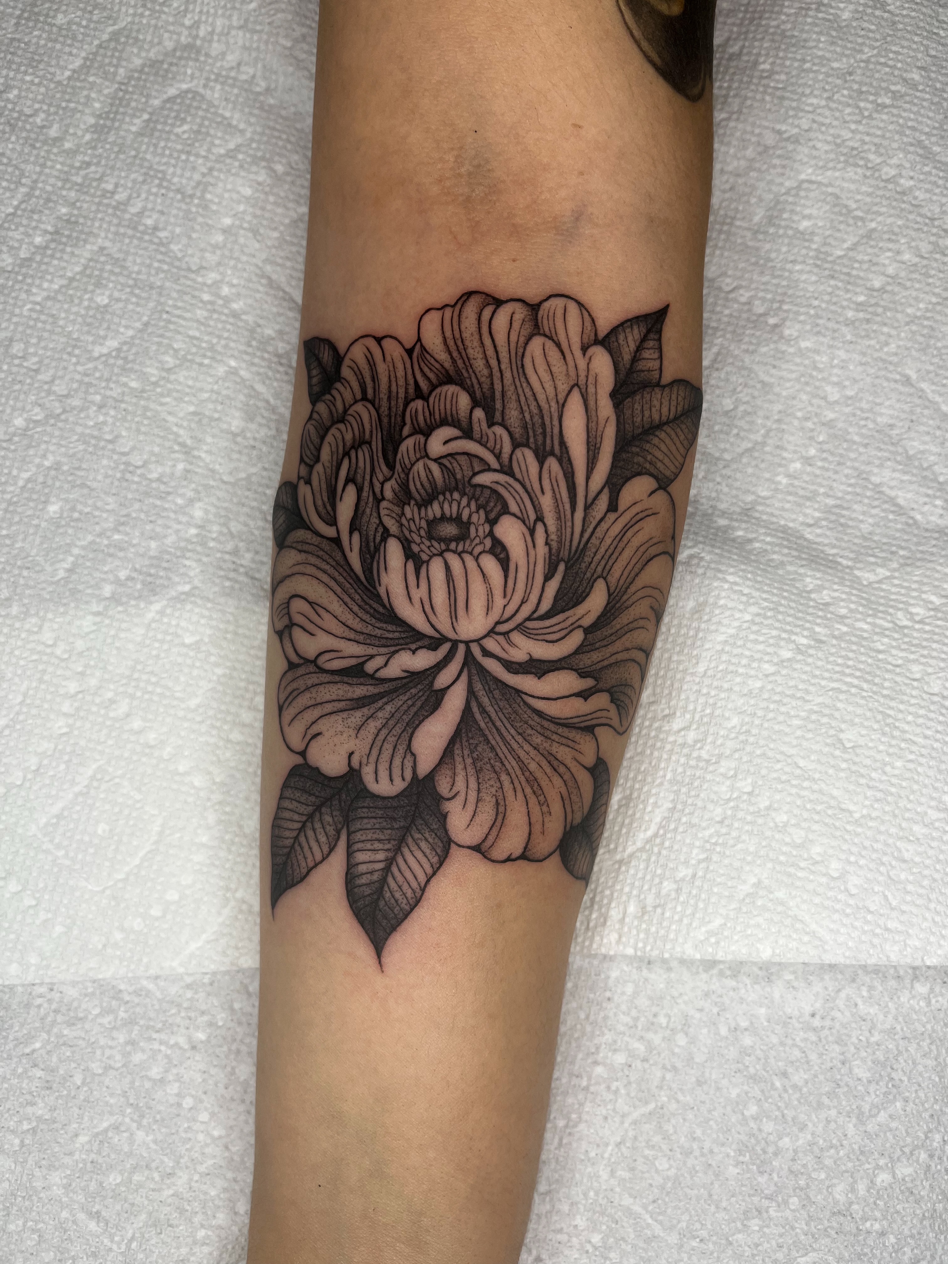 Tattoo by @derosario__ — black_and_grey