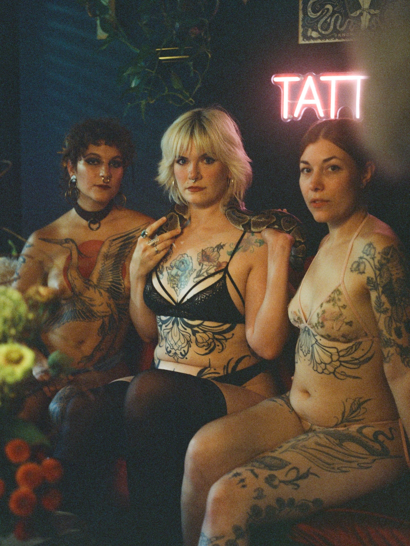 Tattooed women American traditional tattoo on the torso by Summer Shield