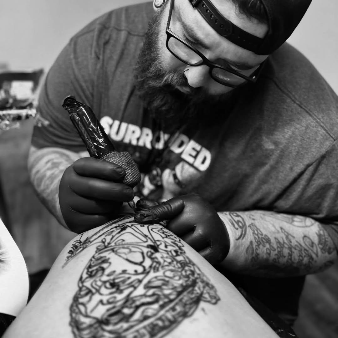 Tattoo by @fatboyink94 — blackwork