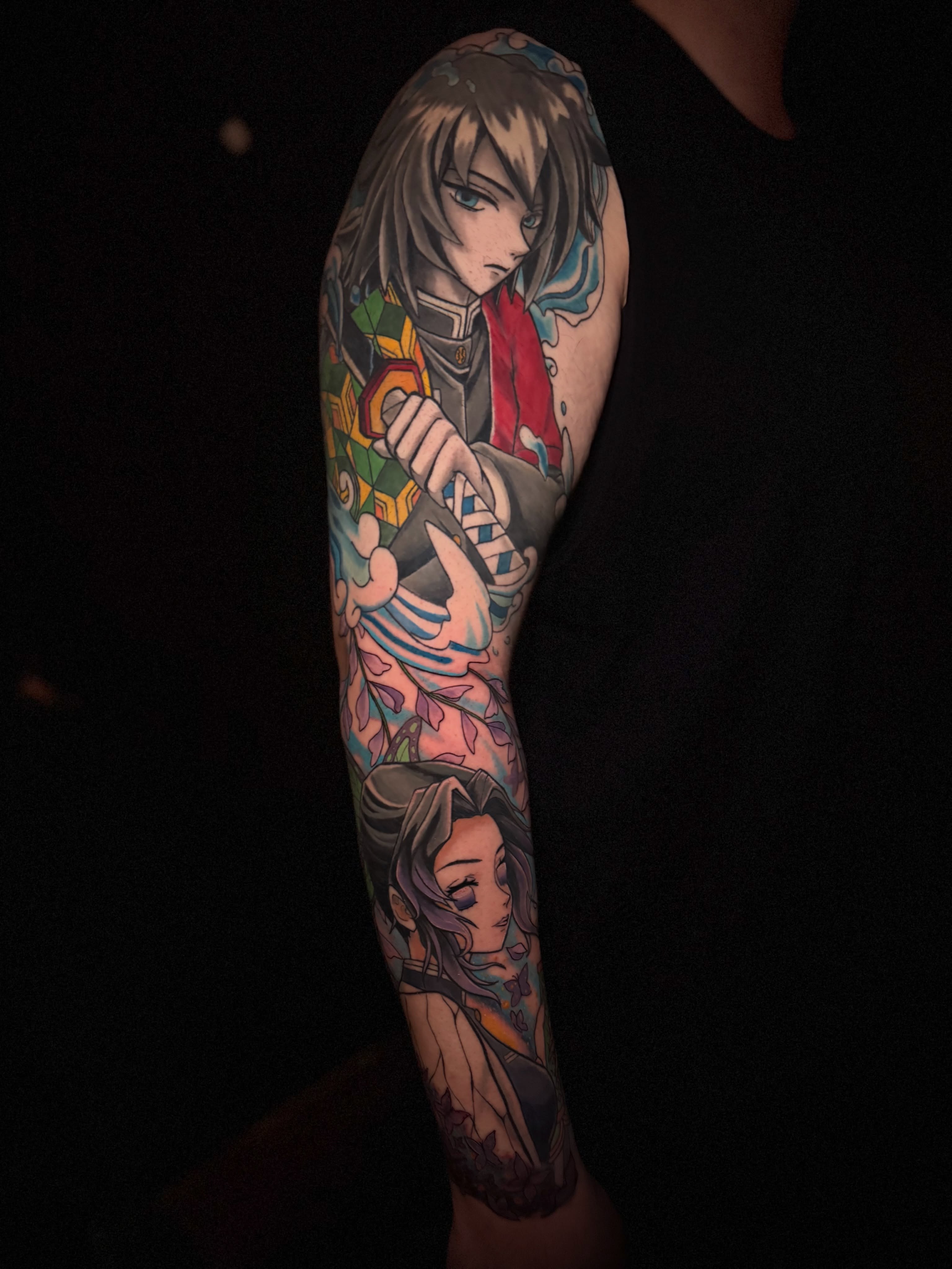 Anime characters anime tattoo on the forearm by Cheyenne Ciera Goulish, Warren, Ohio