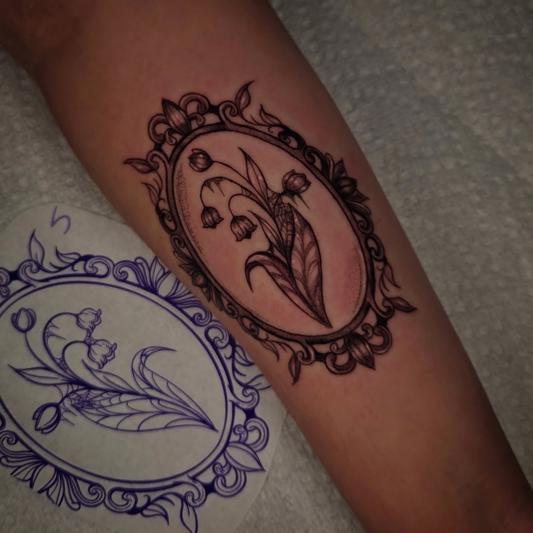 Floral bouquet black and grey tattoo on the forearm by Devin 🖤
