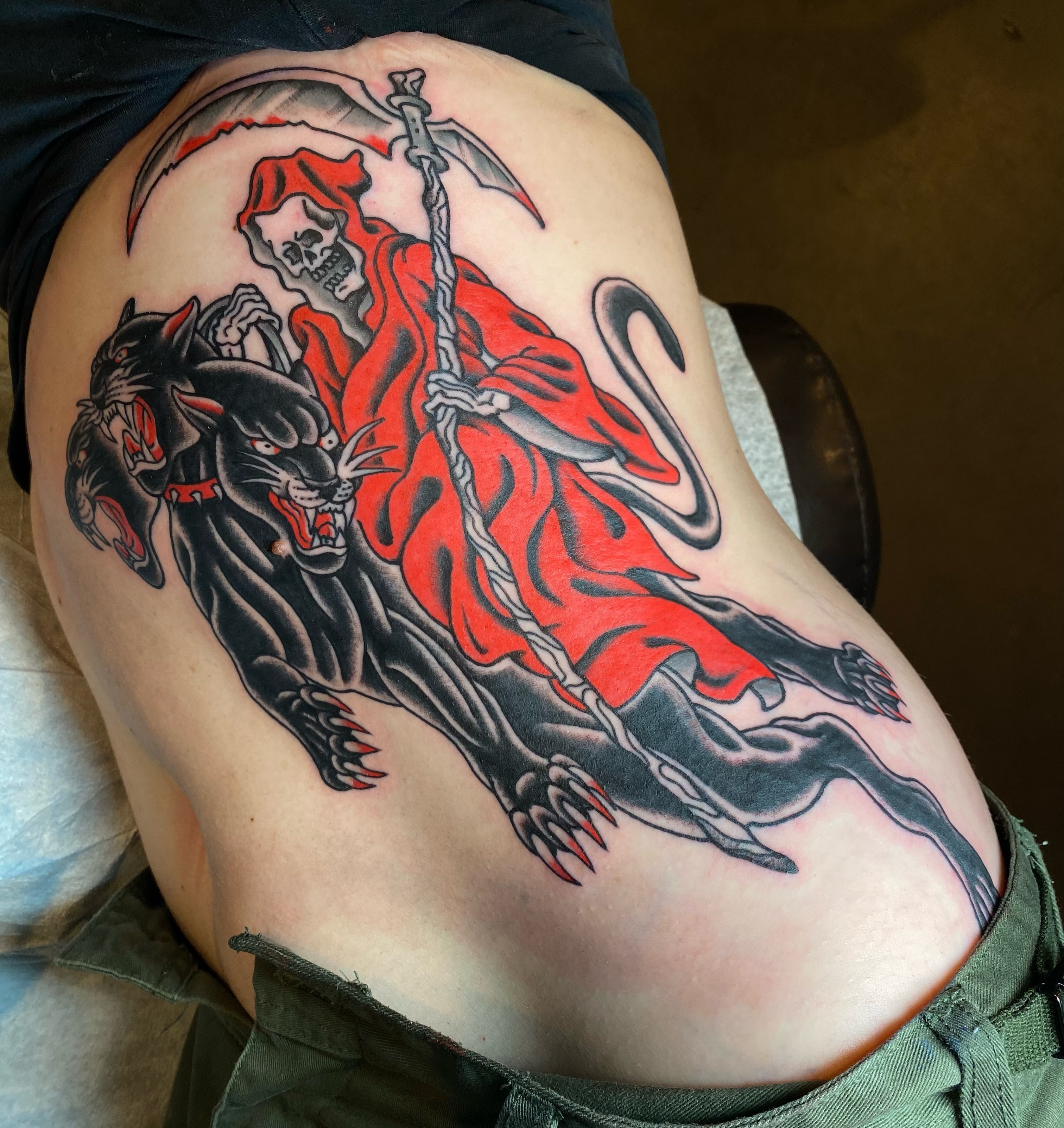 Tattoo by @bails.tattooer — american_traditional, dark_realism