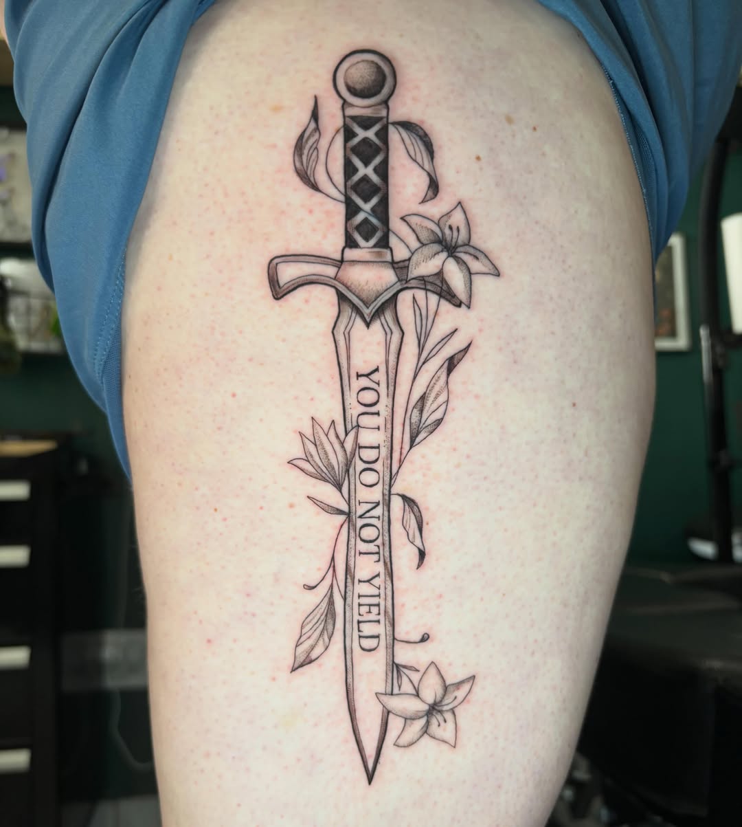Tattoo by @tankgurl_tattoos — black_and_grey, realism
