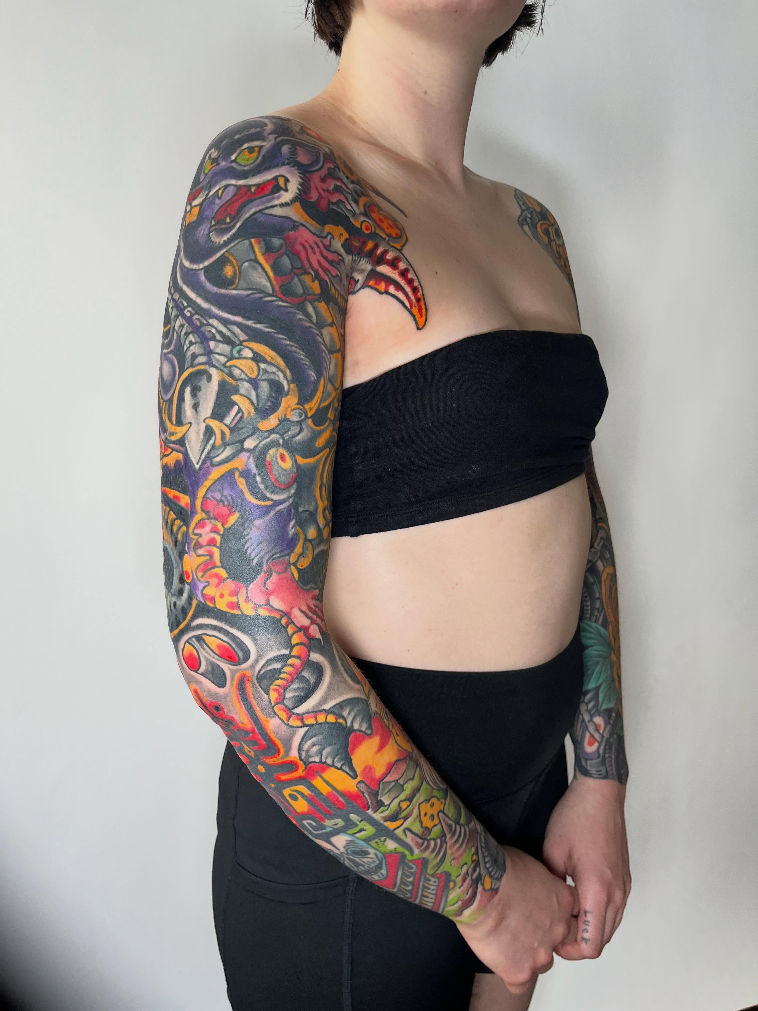 Tattoo by @crookedrain_crookedrain — japanese_irezumi, dotwork