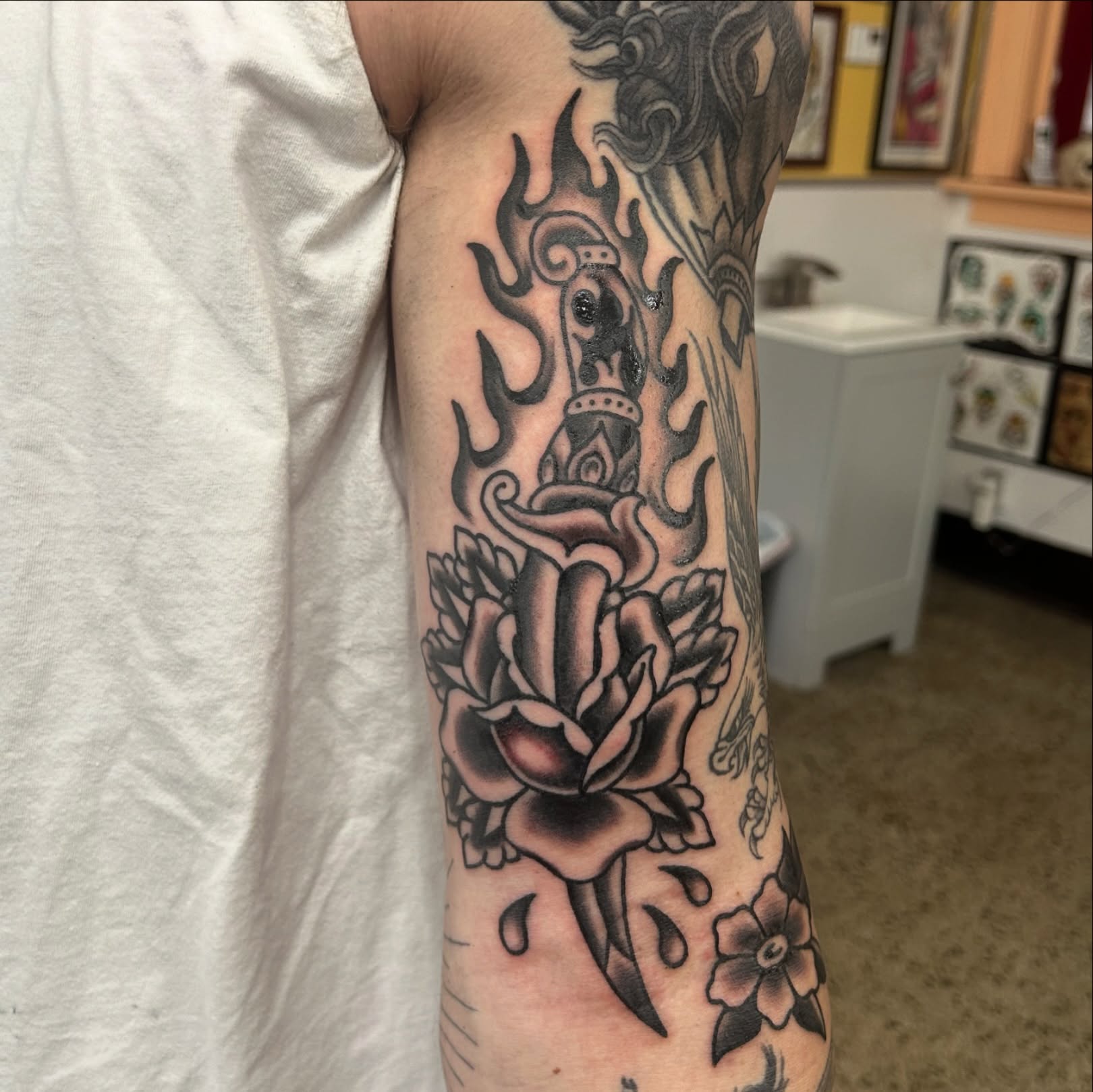 Tattoo by @jesuscheekstattoos — american_traditional, black_and_grey