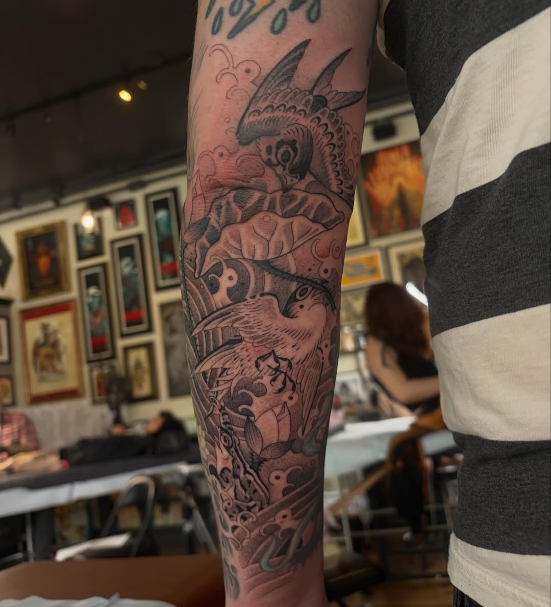 Tattoo by @ben_cheesewht โ american_traditional, black_and_grey