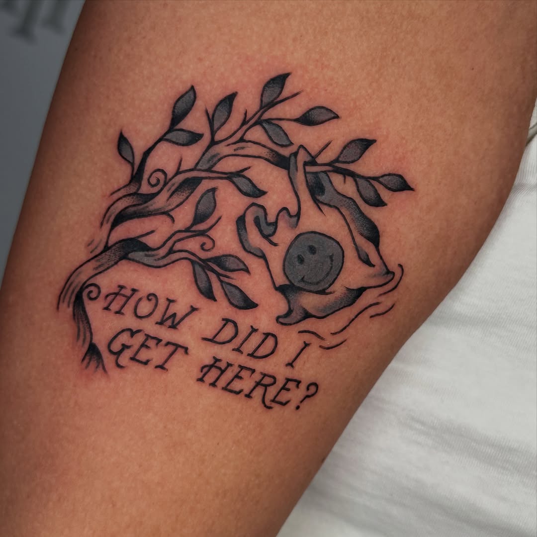 Tattoo by @cherrybomb_tatz4u — lettering_script, black_and_grey