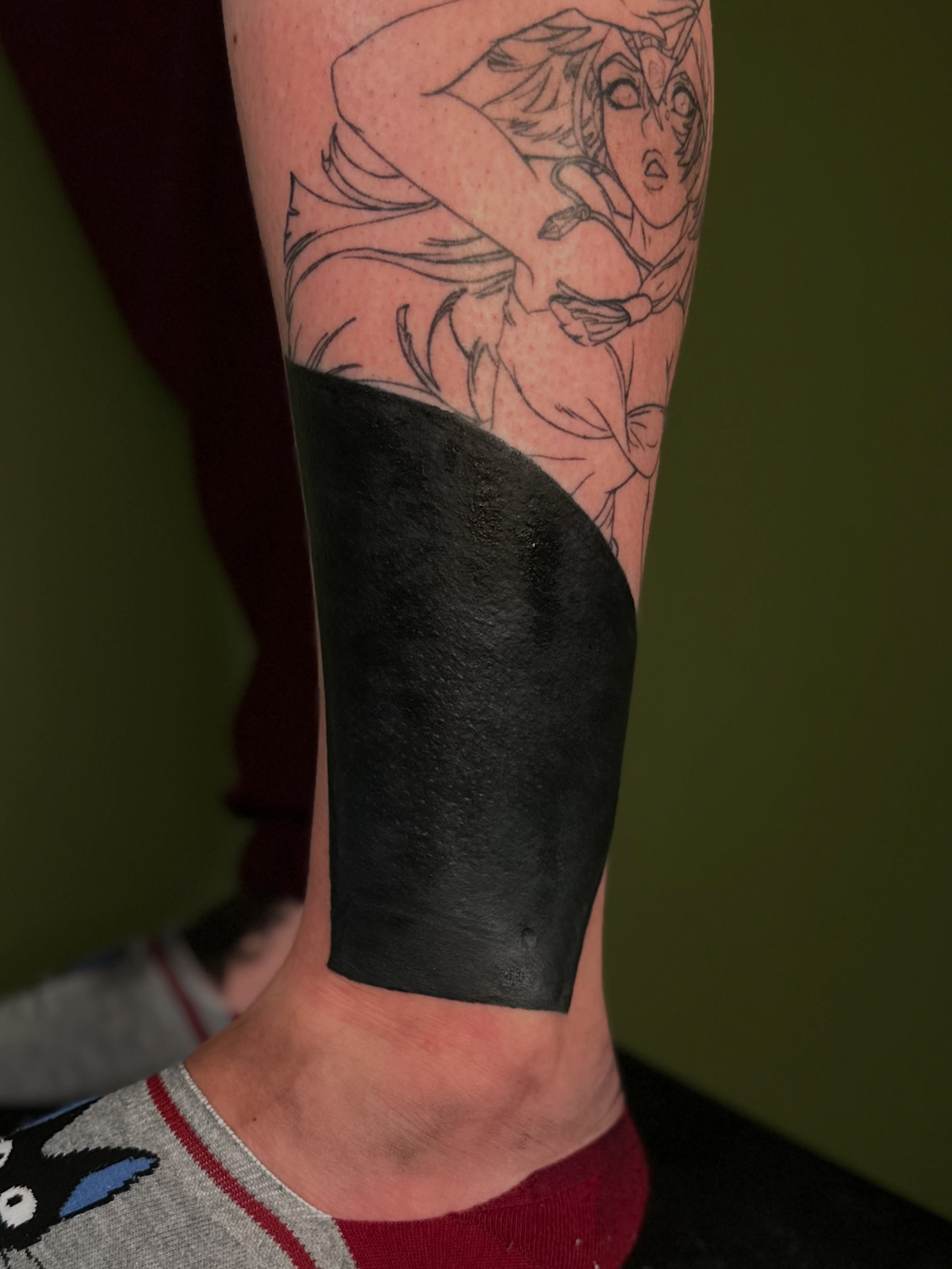 Tattoo by @tapiotats — anime, black_and_grey