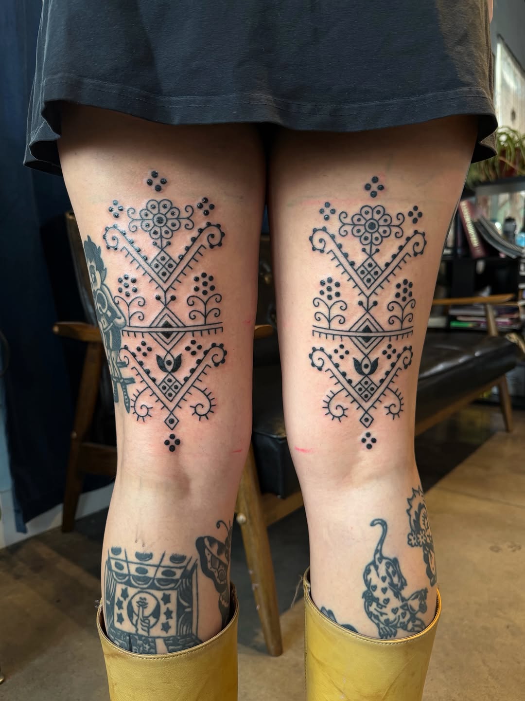 Tattoo by @cosmic___karma — ornamental, dotwork