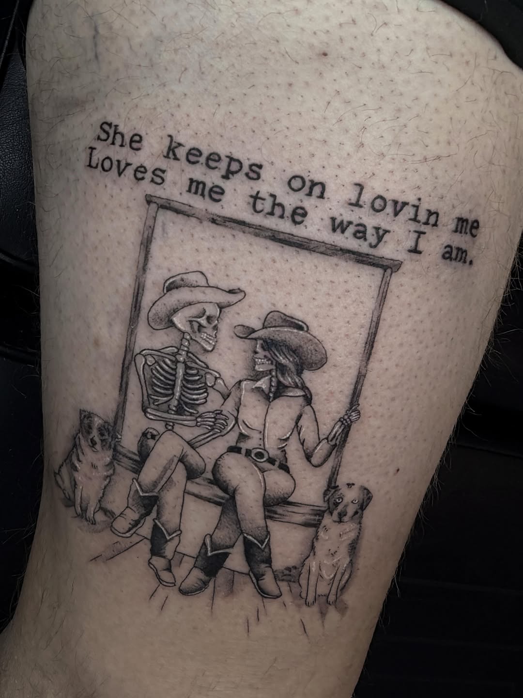 Tattoo by @inkedmaj โ black_and_grey, lettering_script