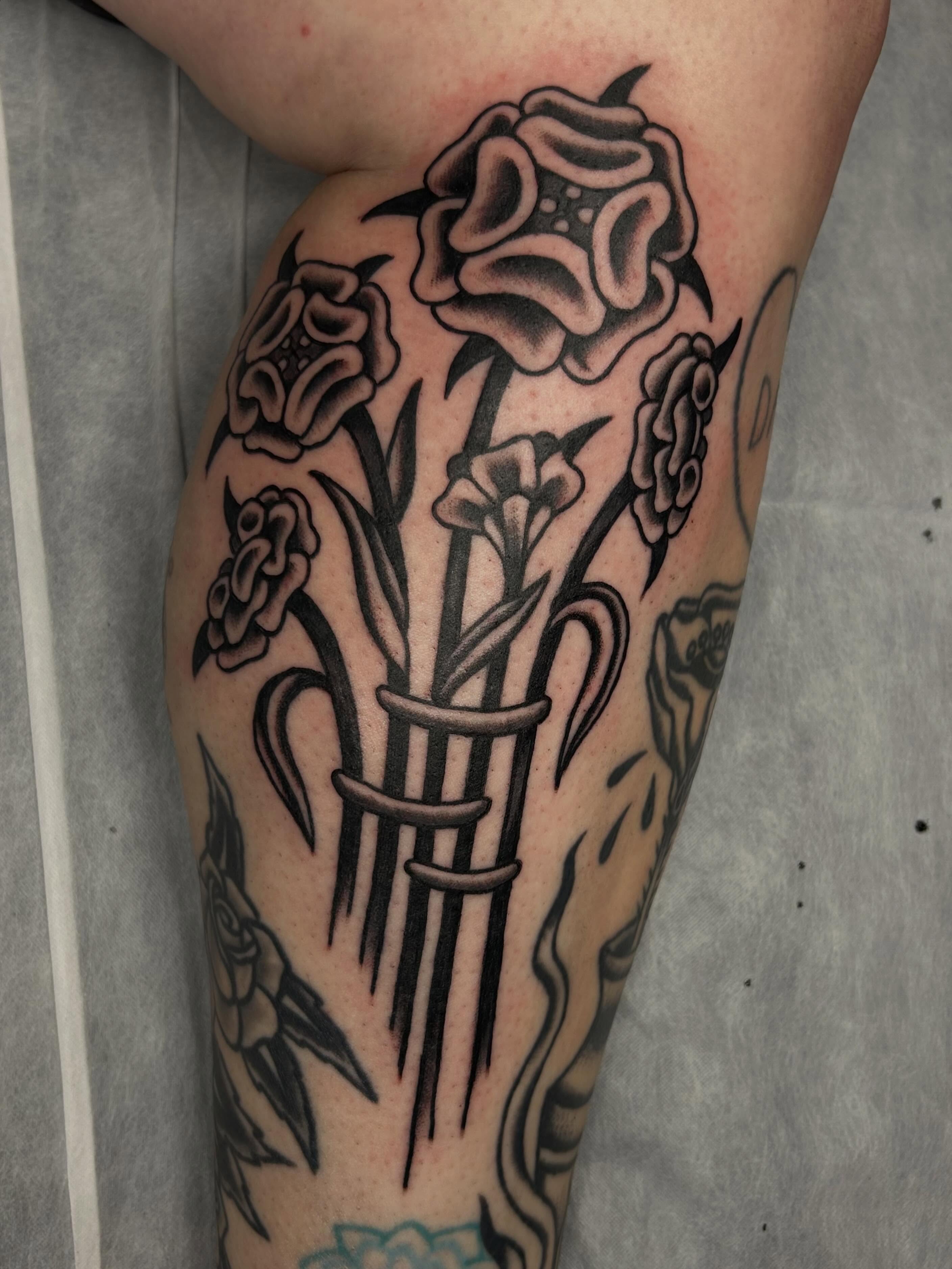 Tattoo by @morganmtattoo — black_and_grey