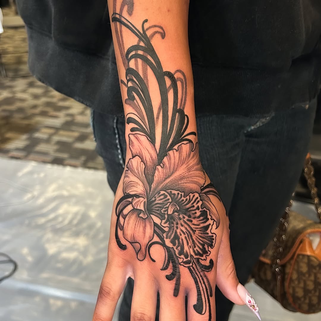 Tattoo by @crystalthornstattoo — black_and_grey, realism