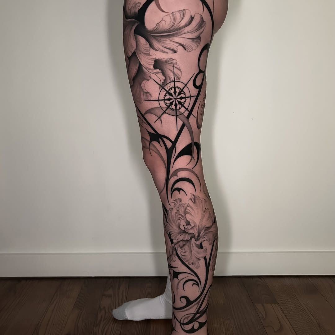 Tattoo by @crystalthornstattoo — black_and_grey, realism