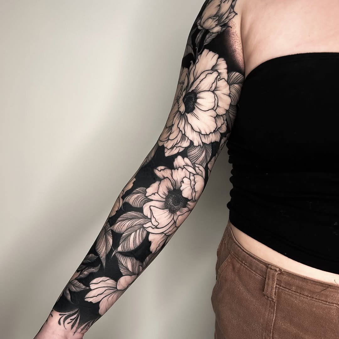 Tattoo by @crystalthornstattoo — black_and_grey, realism
