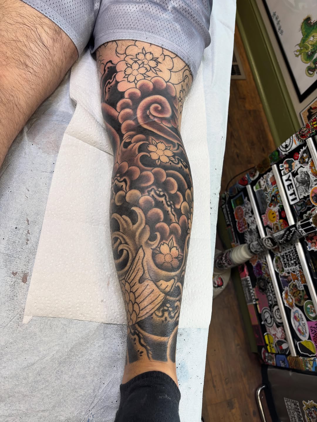 Tattoo by @mikedicheeko — japanese_irezumi, black_and_grey