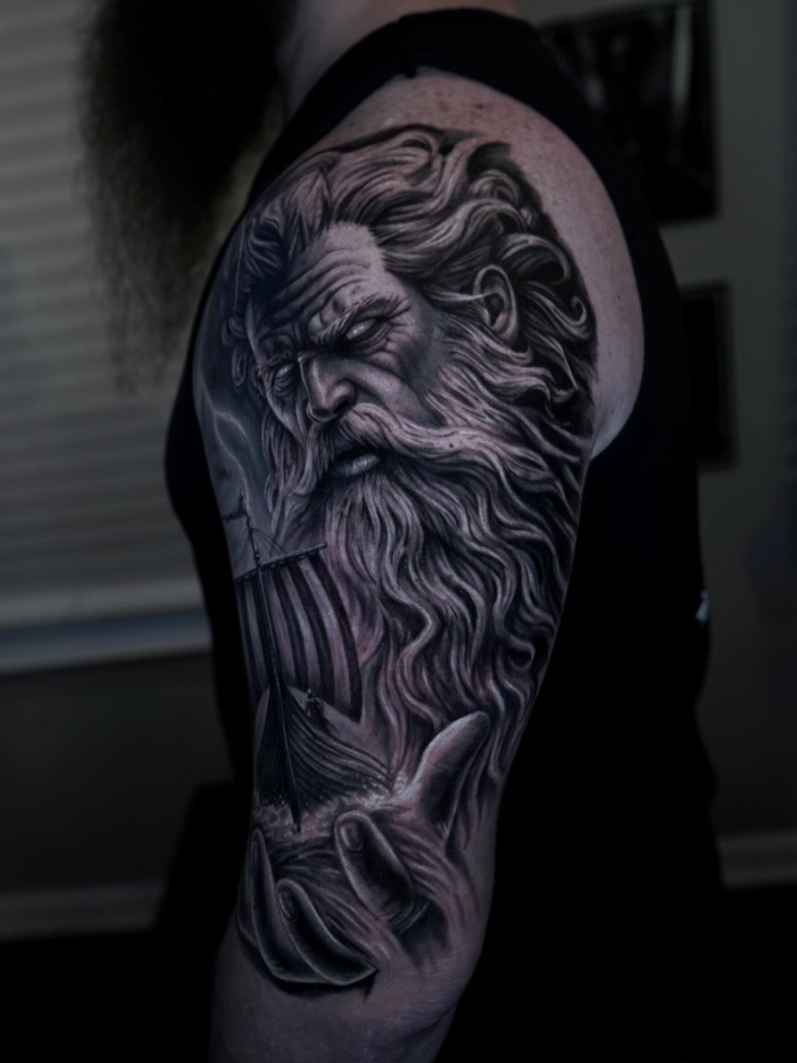 Tattoo by @devinmullentattoos — realism, black_and_grey