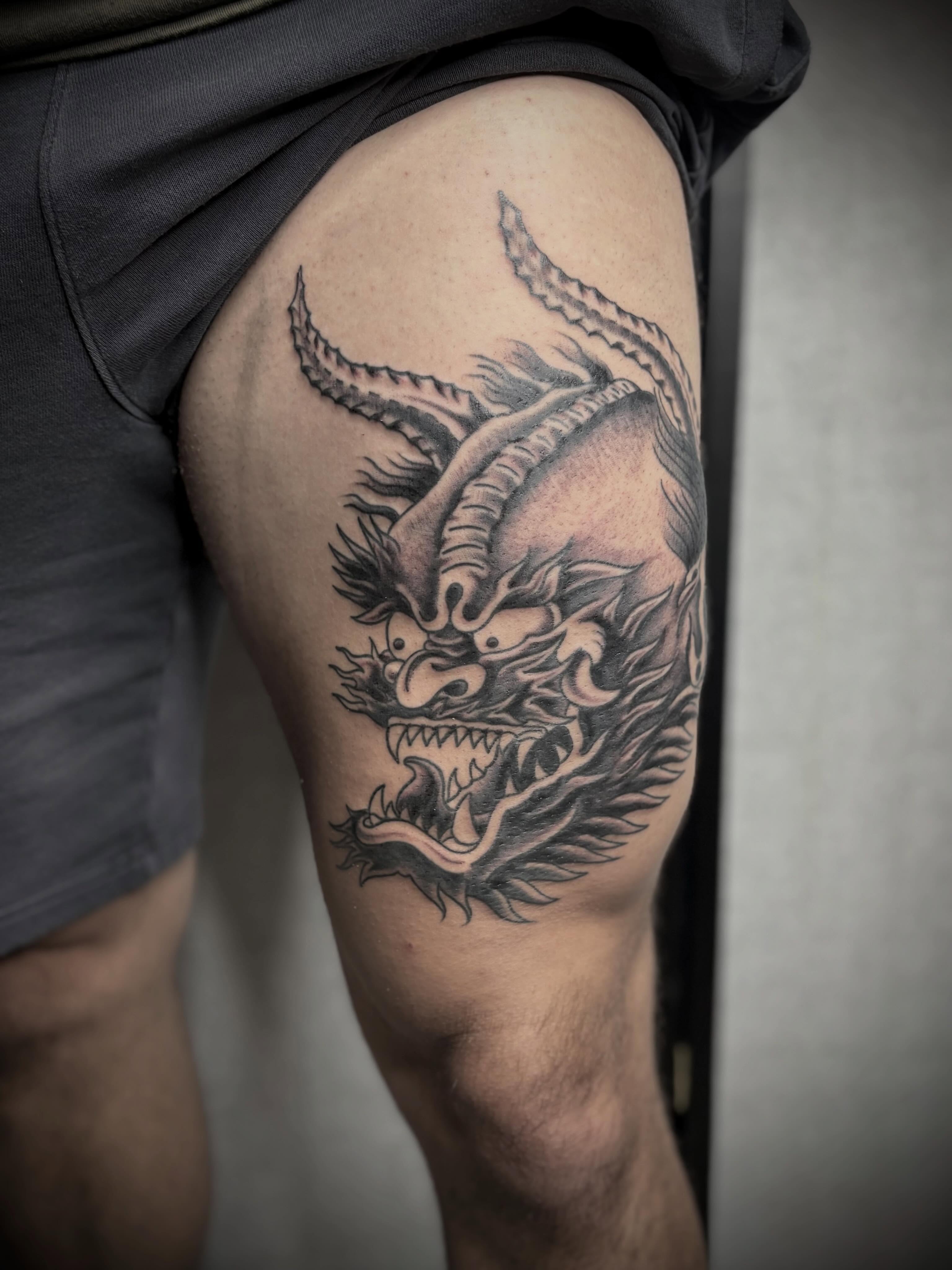 Tattoo by @hannah_thehammer_tattoos — black_and_grey