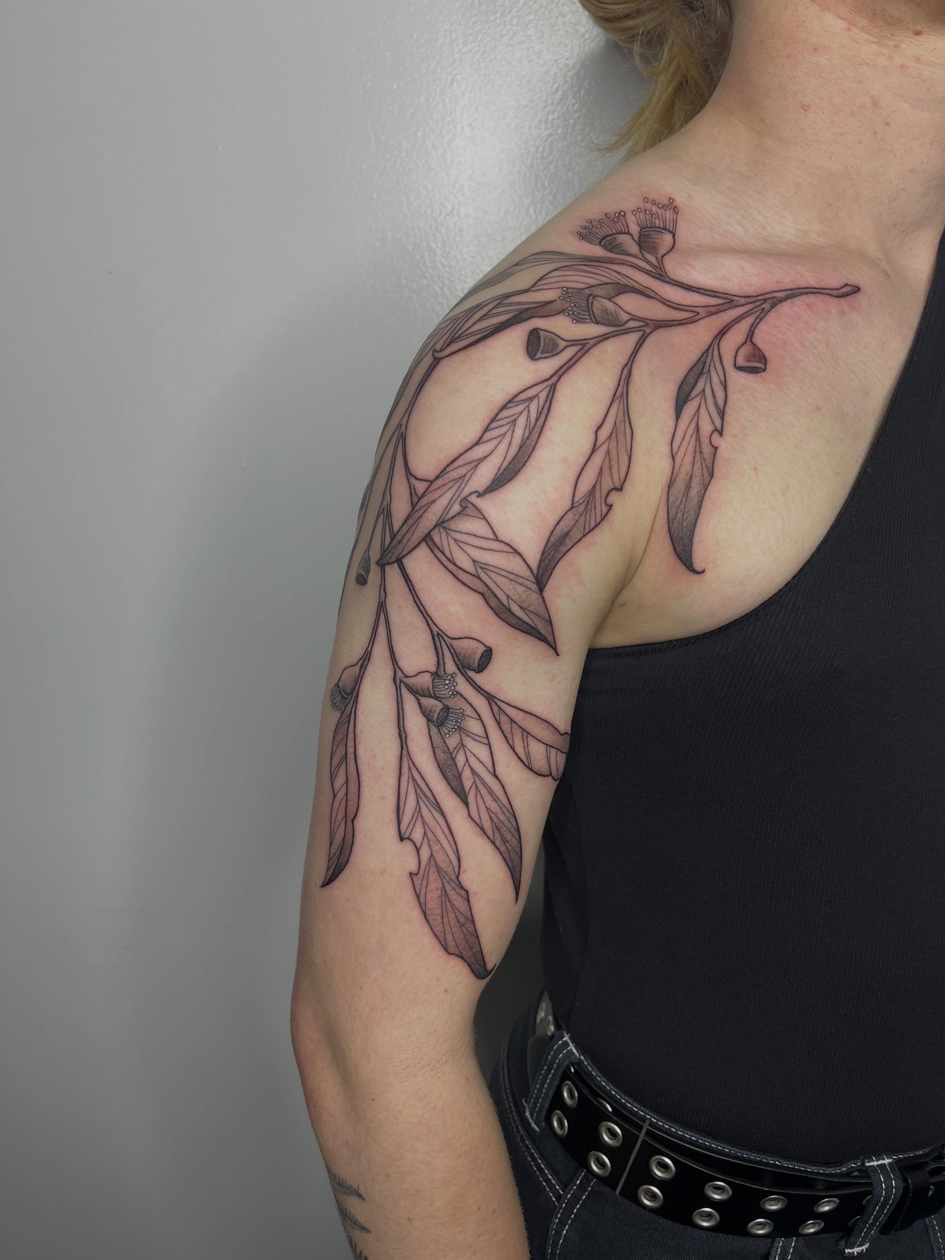 Tattoo by @necro_comicon — black_and_grey