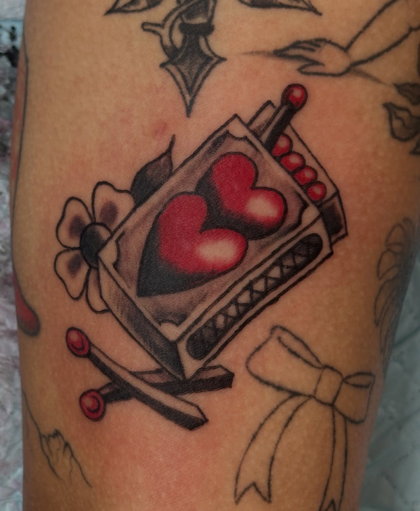 Playing cards American traditional tattoo on the forearm by julian solis, Houston, Texas