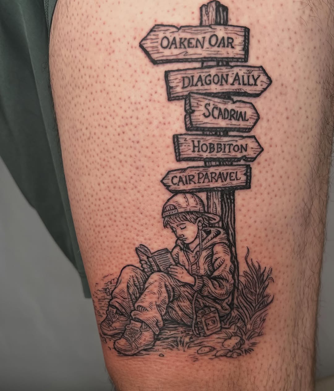 Tattoo by @futurefires42 — illustrative, lettering_script