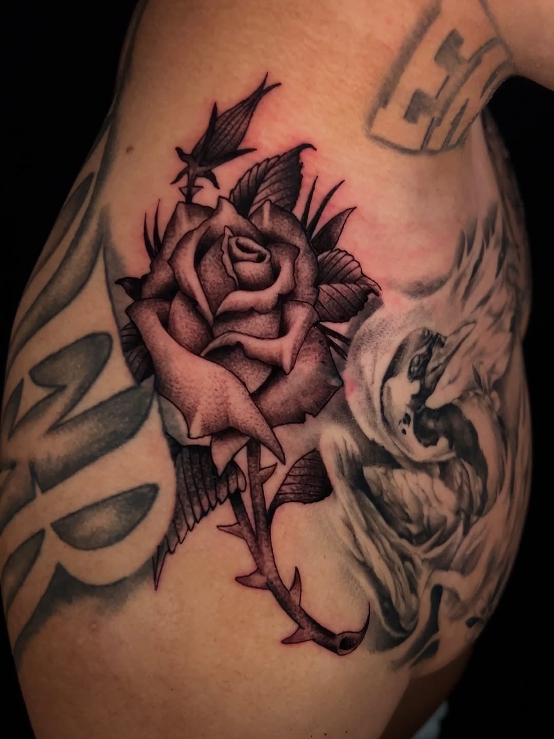 Tattoo by @snakesanddaggers — black_and_grey, realism