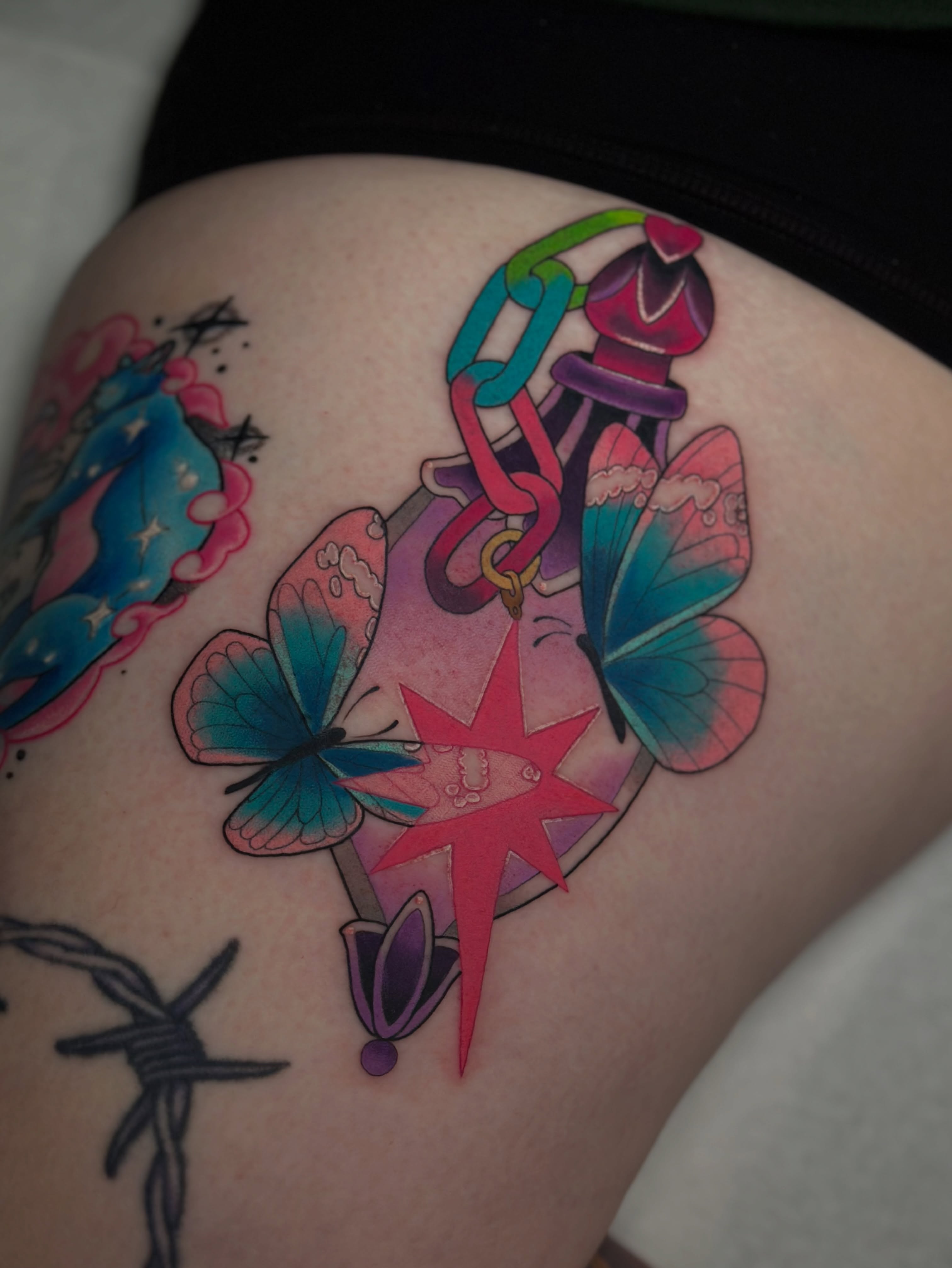 Tattoo by @tiaberrys — geometric, watercolor