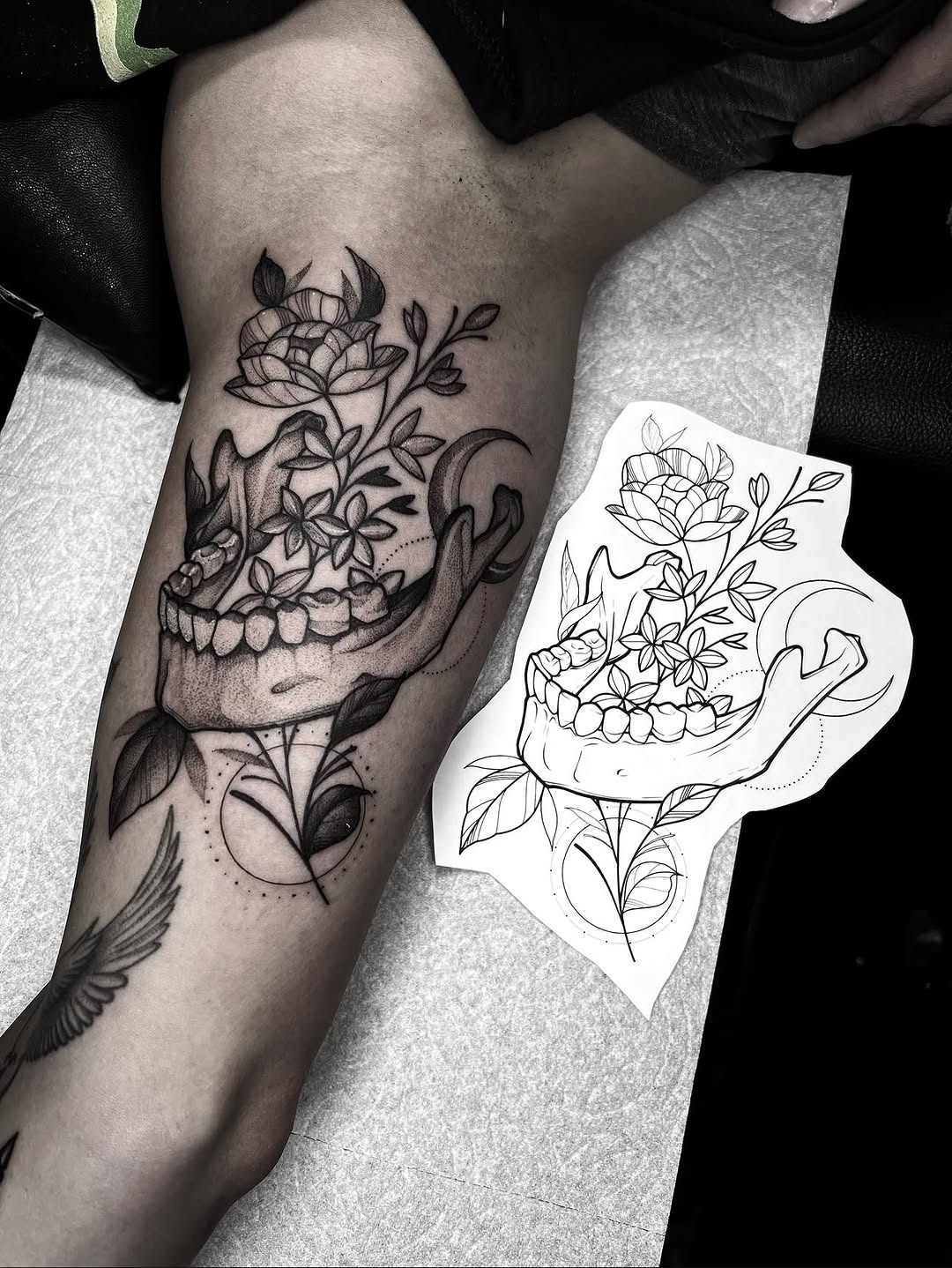 Tattoo by @jaredxhughes — black_and_grey, fine_line
