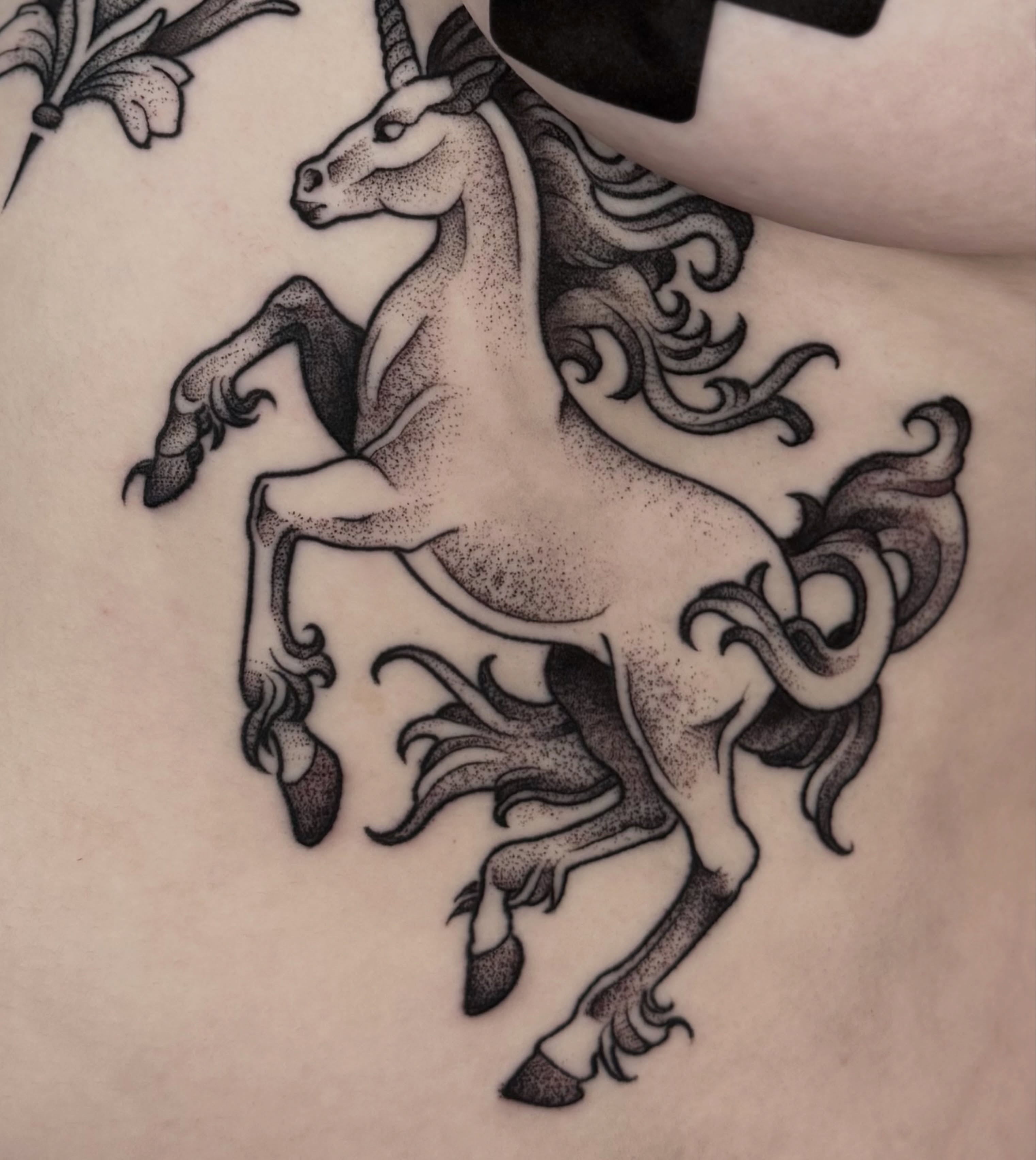 Tattoo by @allyghastly — dotwork