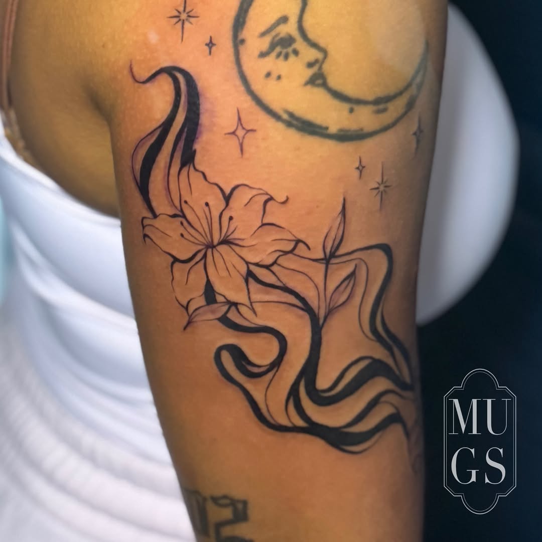 Tattoo by @tattoosbymugs — fine_line, black_and_grey