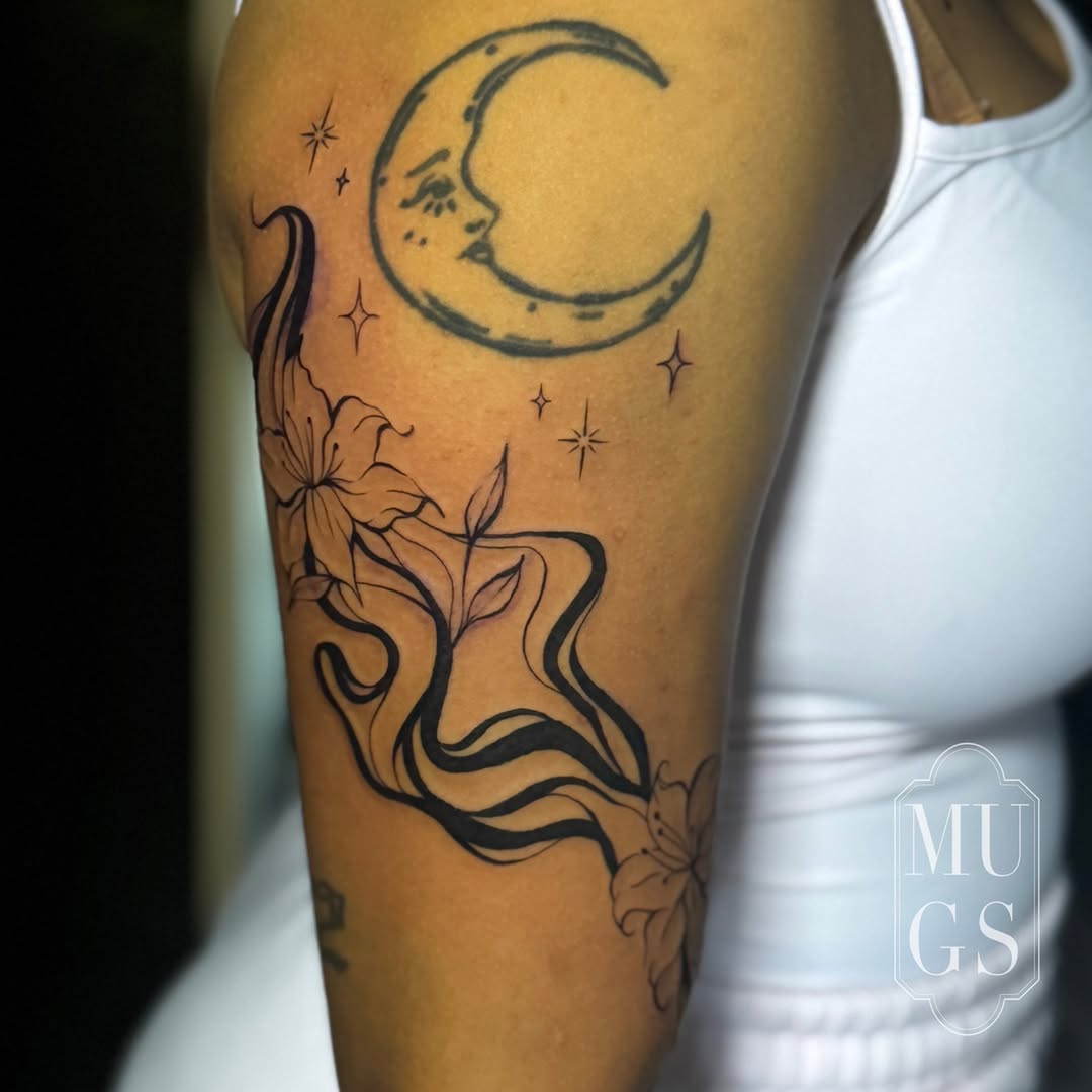 Tattoo by @tattoosbymugs — fine_line, black_and_grey